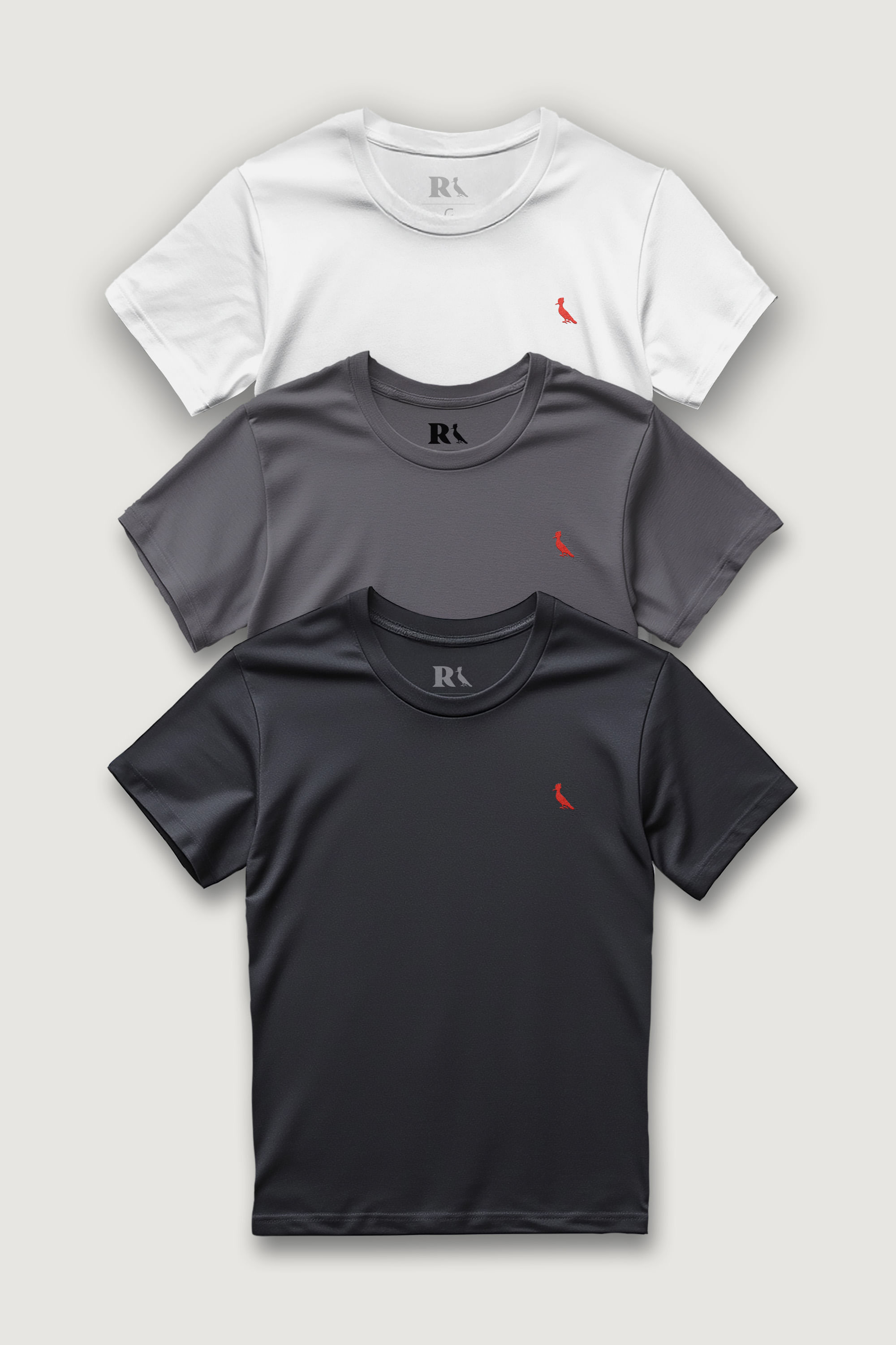 Kit 3 Camisetas Básicas Brasa Pica-pau Bordado