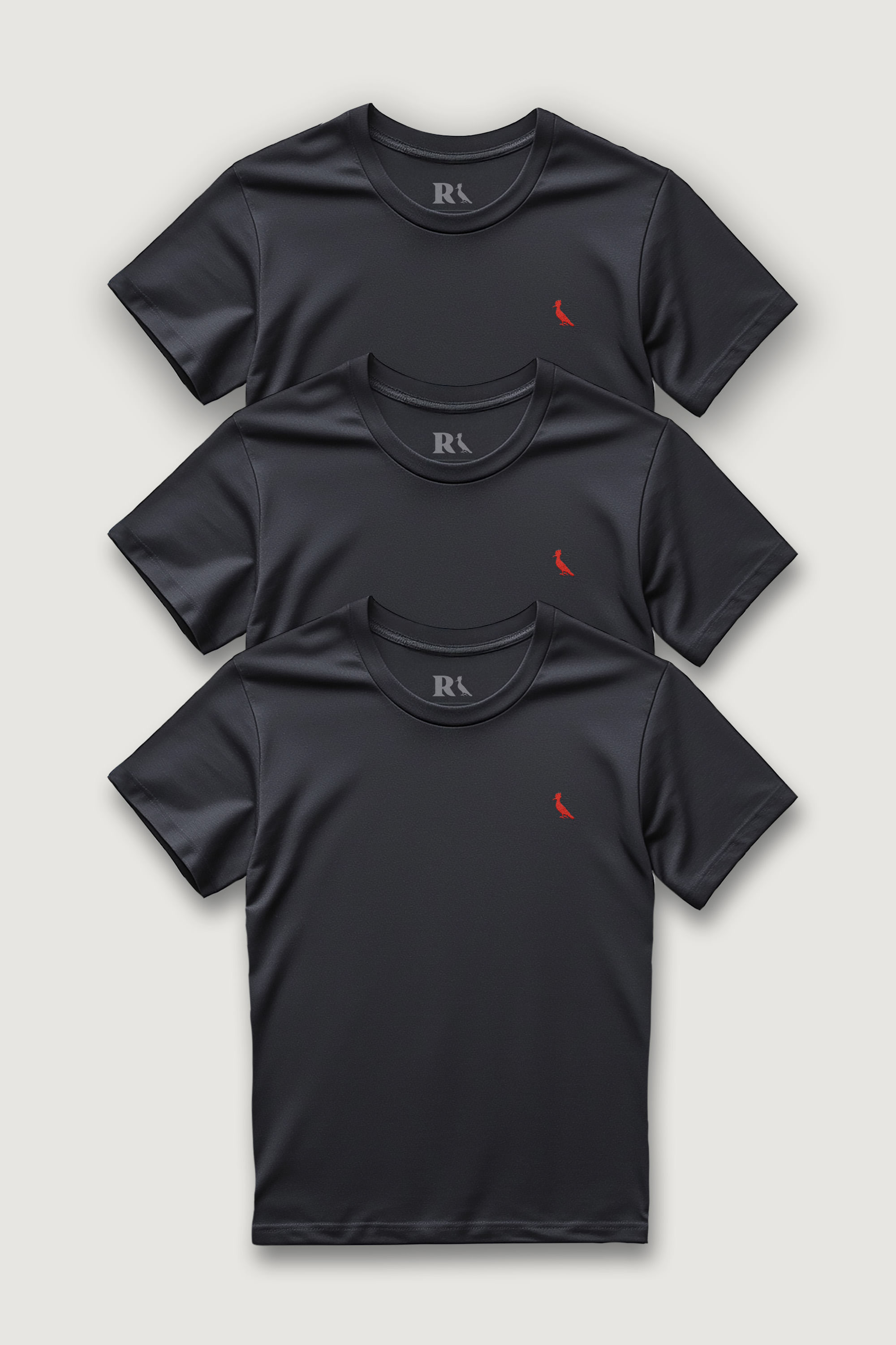 Kit 3 Camisetas Brasa Preta Pica Pau Bordado