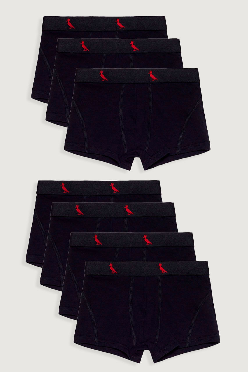 Kit 7 Cuecas Pretas Mini Boxer