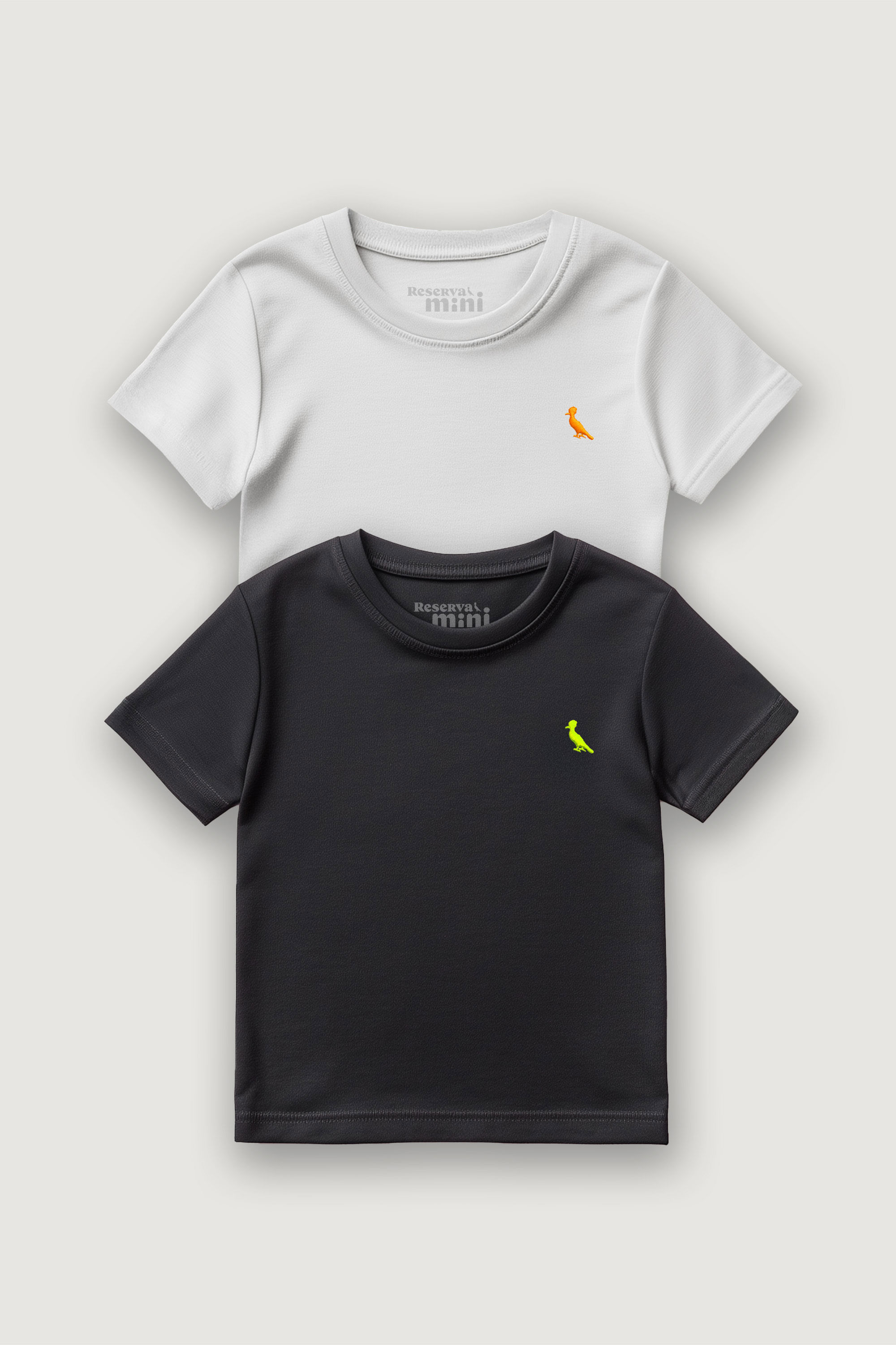 Kit 2 Camisetas Mini Bordado Glow