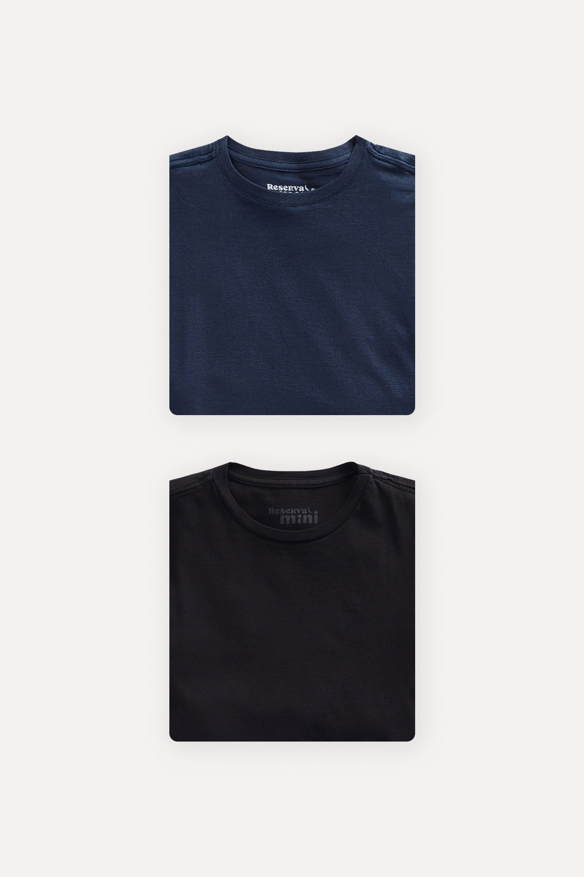 Kit 2 Camisetas Basicas Preto e Marinho Mini