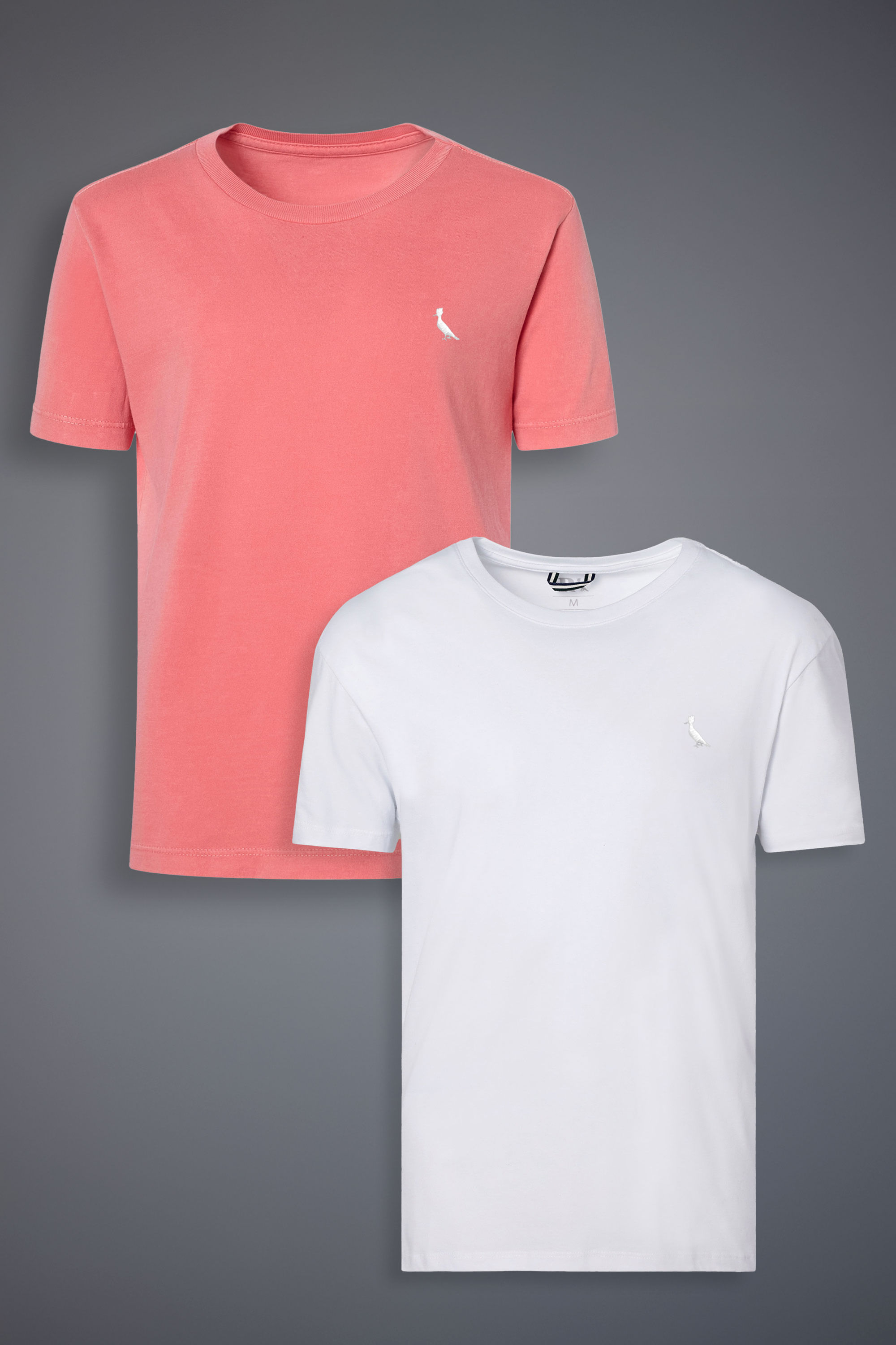 Kit 2 Camisetas Suspiro Branco E Vermelho Stoned Bordado Reserva