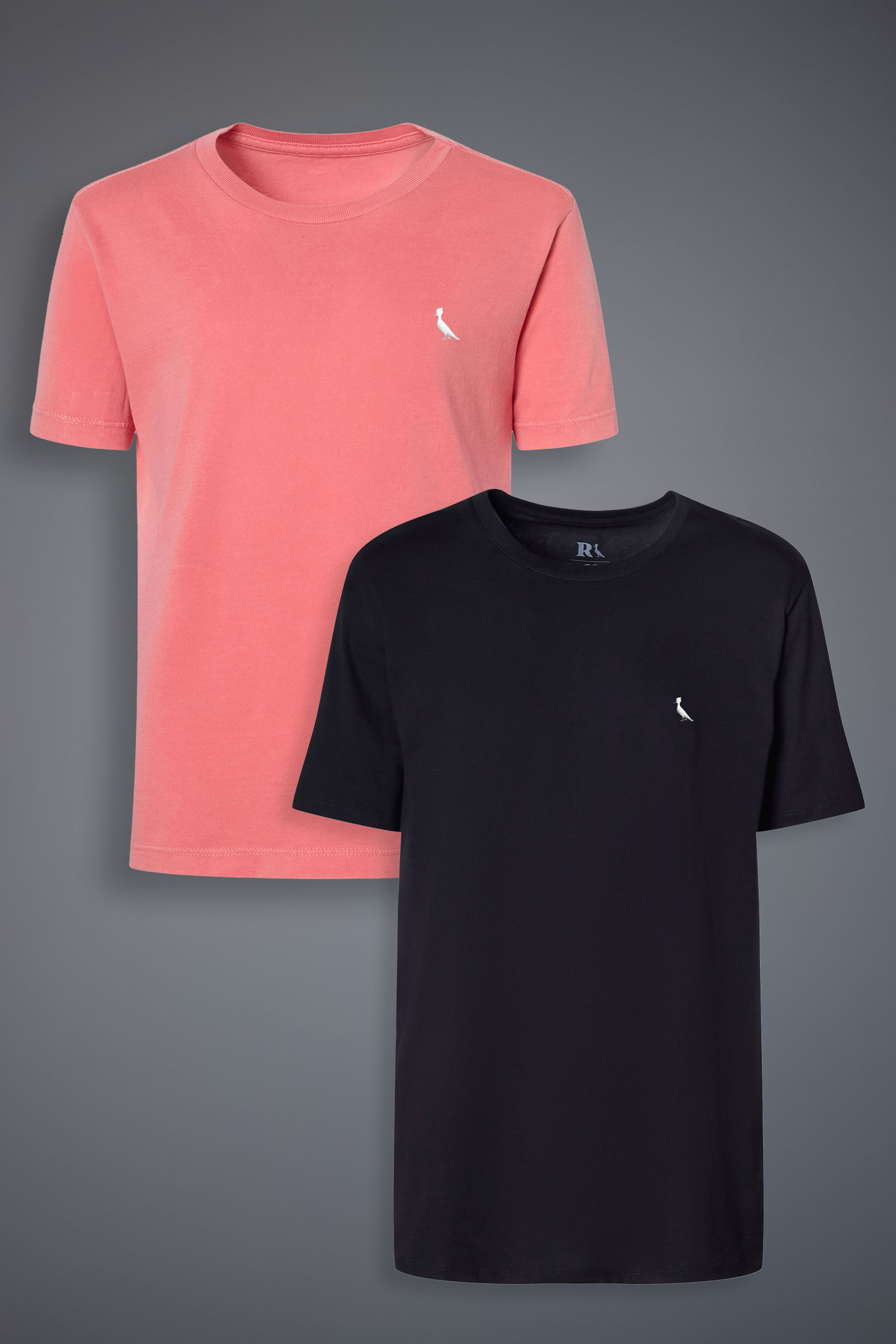 Kit 2 Camisetas Suspiro Preto E Vermelho Stoned  Bordado Reserva