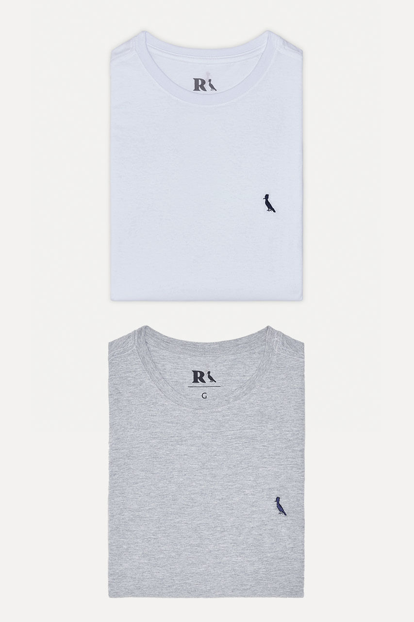 Kit 2 Camisetas Básicas Gota Pica-pau Bordado