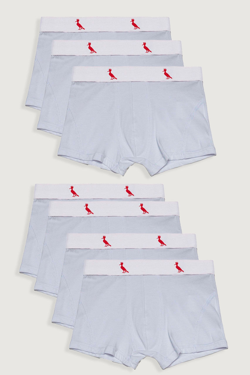 Kit 7 Cuecas Brancas Mini Boxer