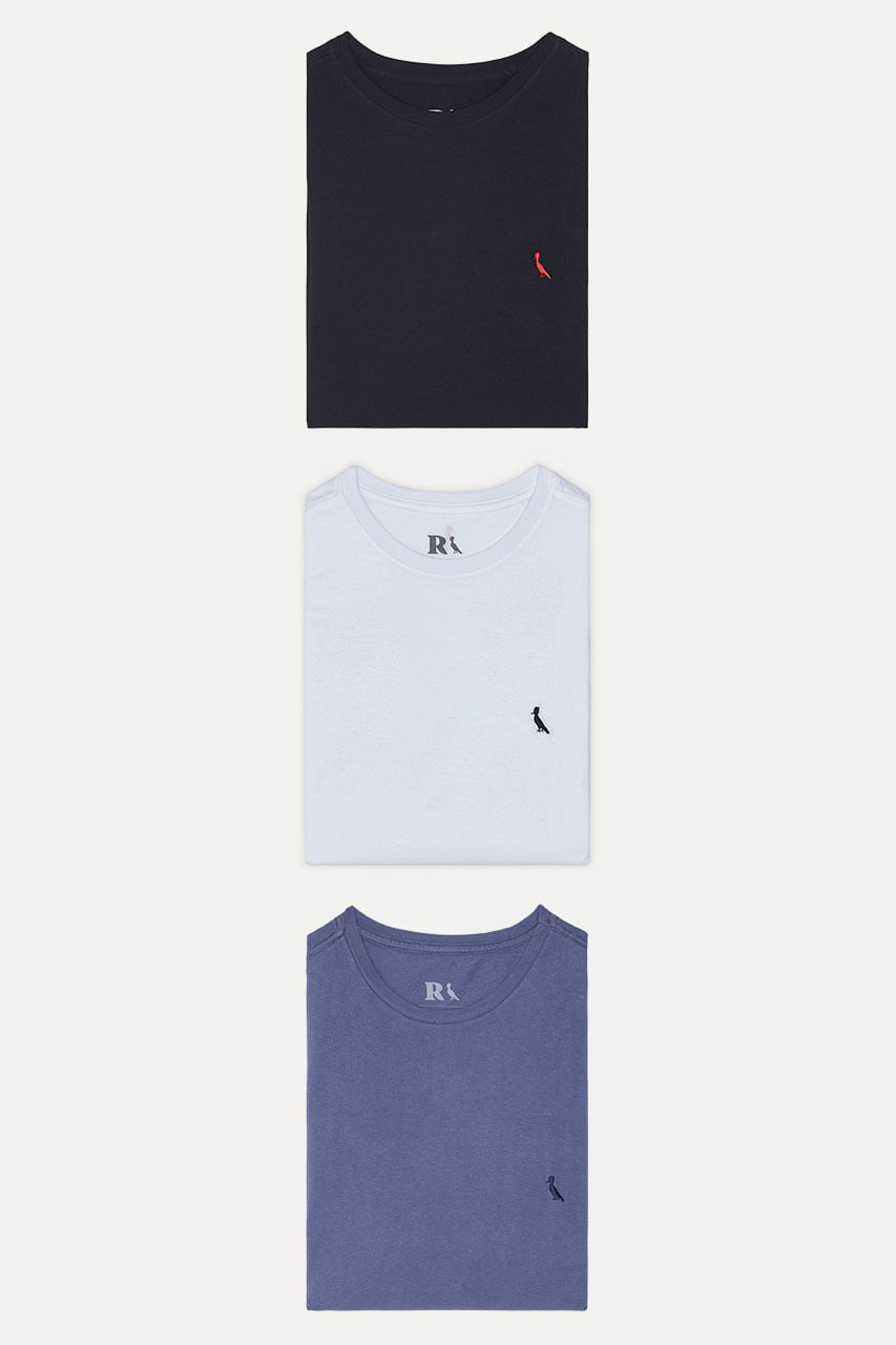 Kit 3 Camisetas Bordadas Brasa E Gota Reserva