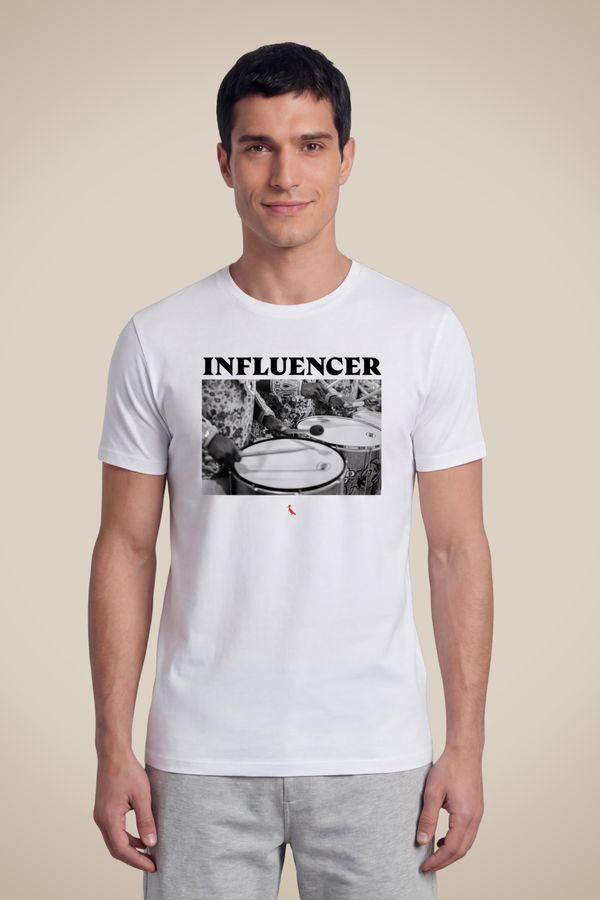 Camiseta Est Influencer Bateria Branco - Gg