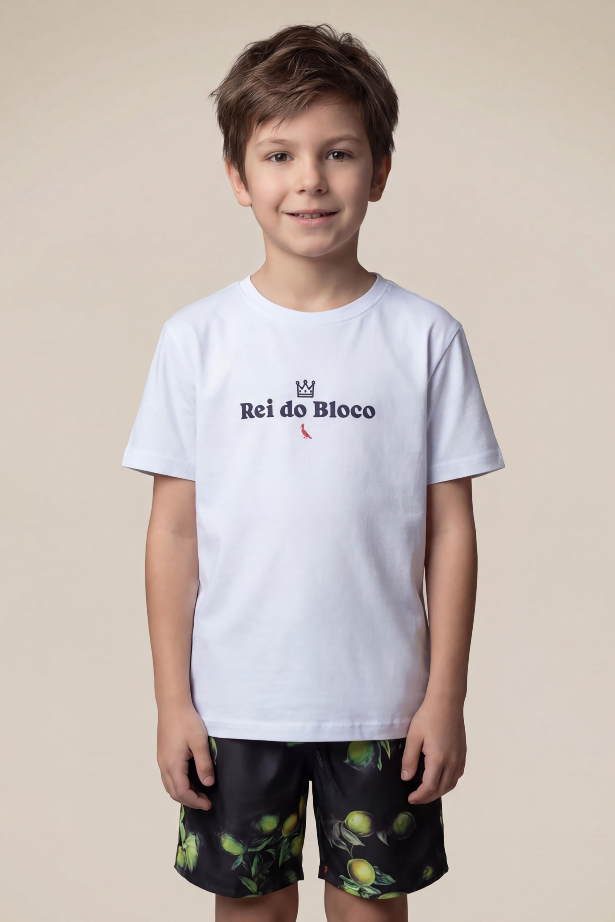Camiseta Mini Est Rei Do Bloco - Branco - 12
