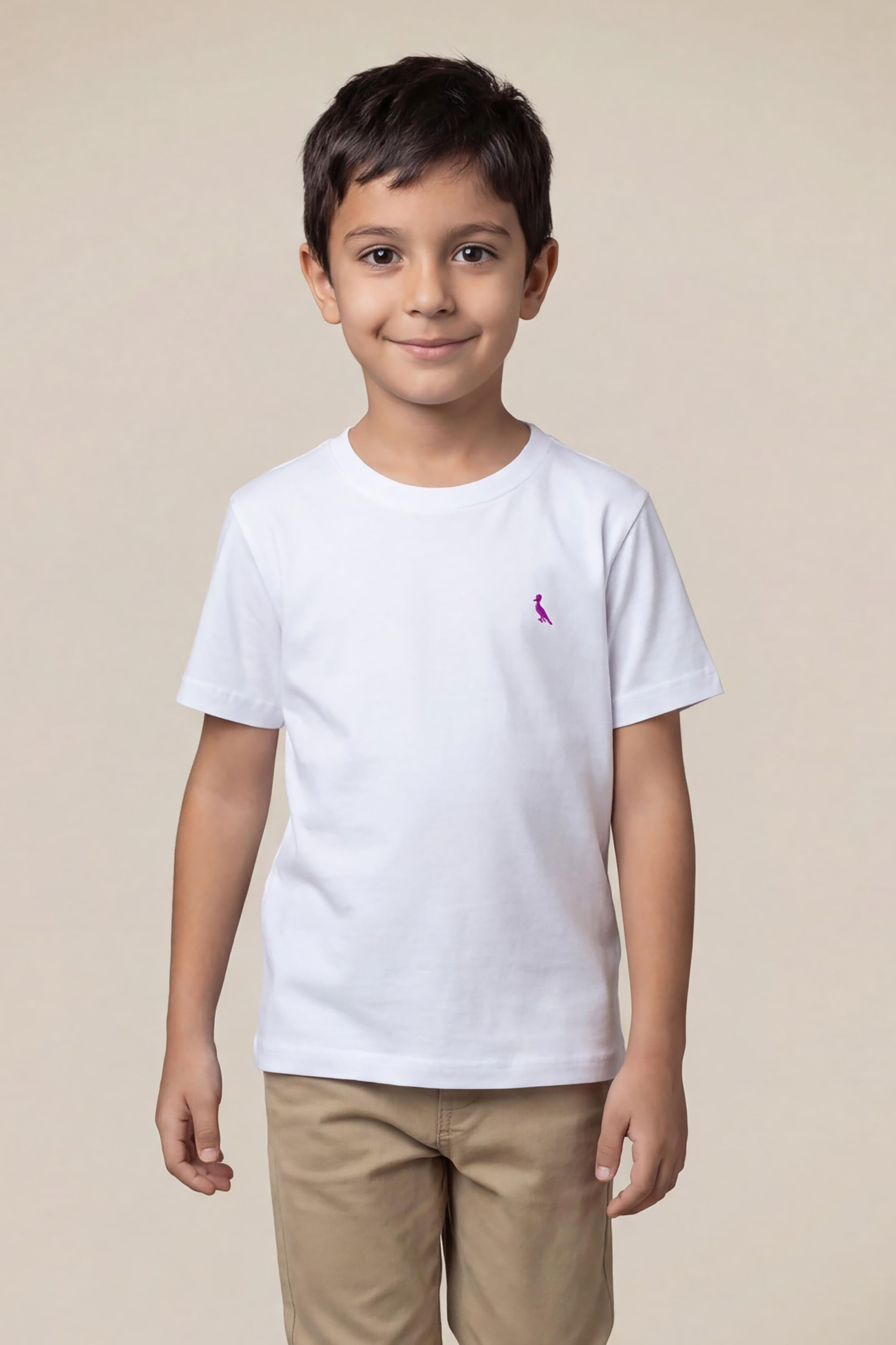 Camiseta Mini Pica Pau Bordado Violeta