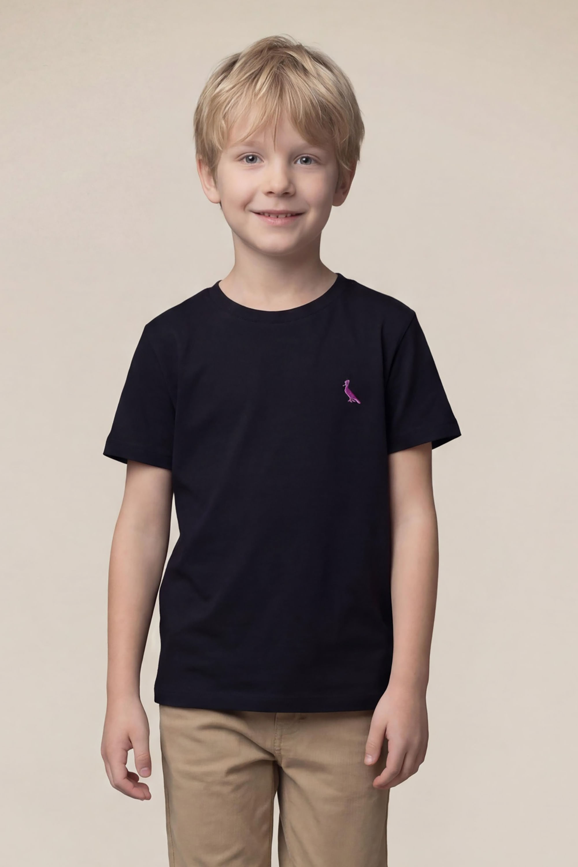 Camiseta Mini Pica Pau Bordado Violeta - Preto - 08