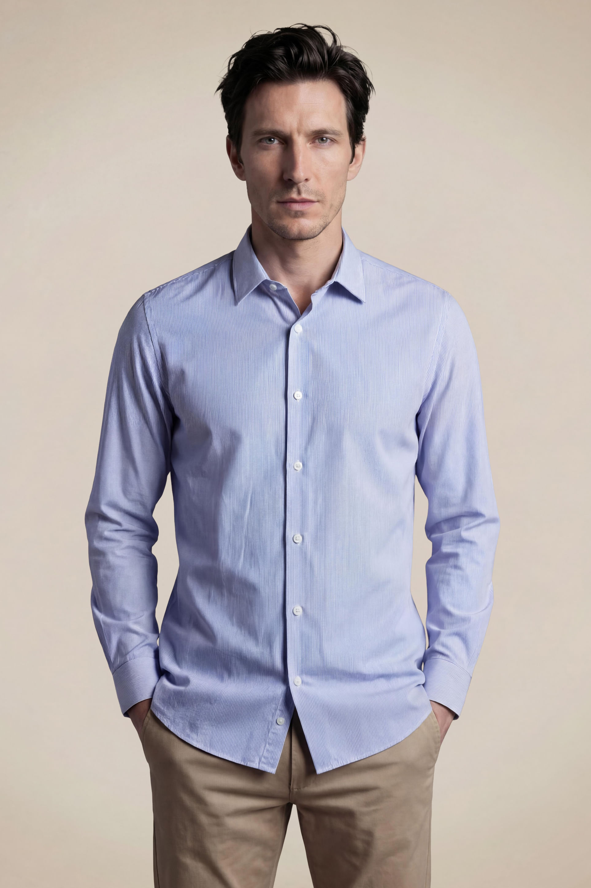 Camisa Ml Slim Malha Wave