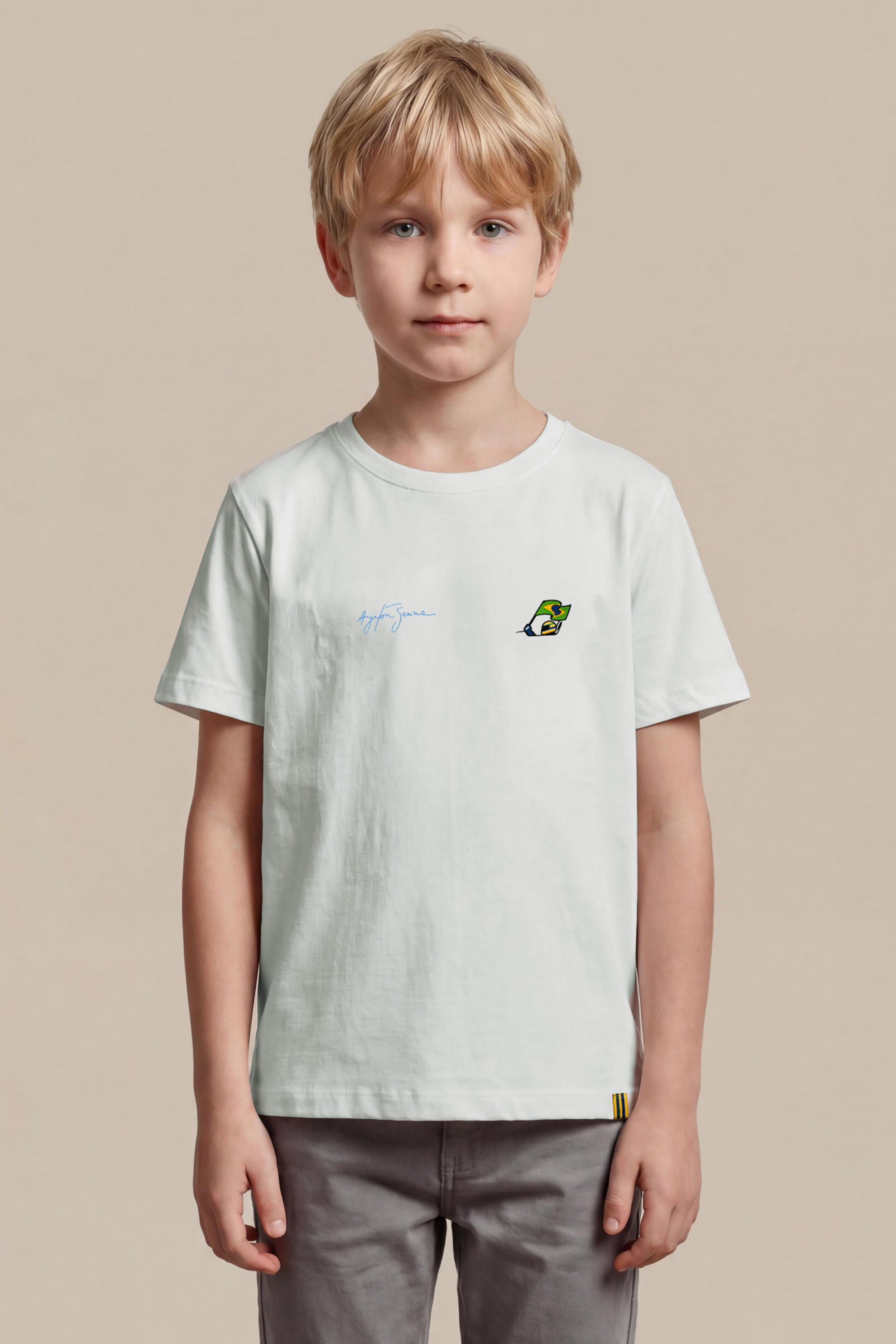 Camiseta Mini Est Assinatura Carro Senna