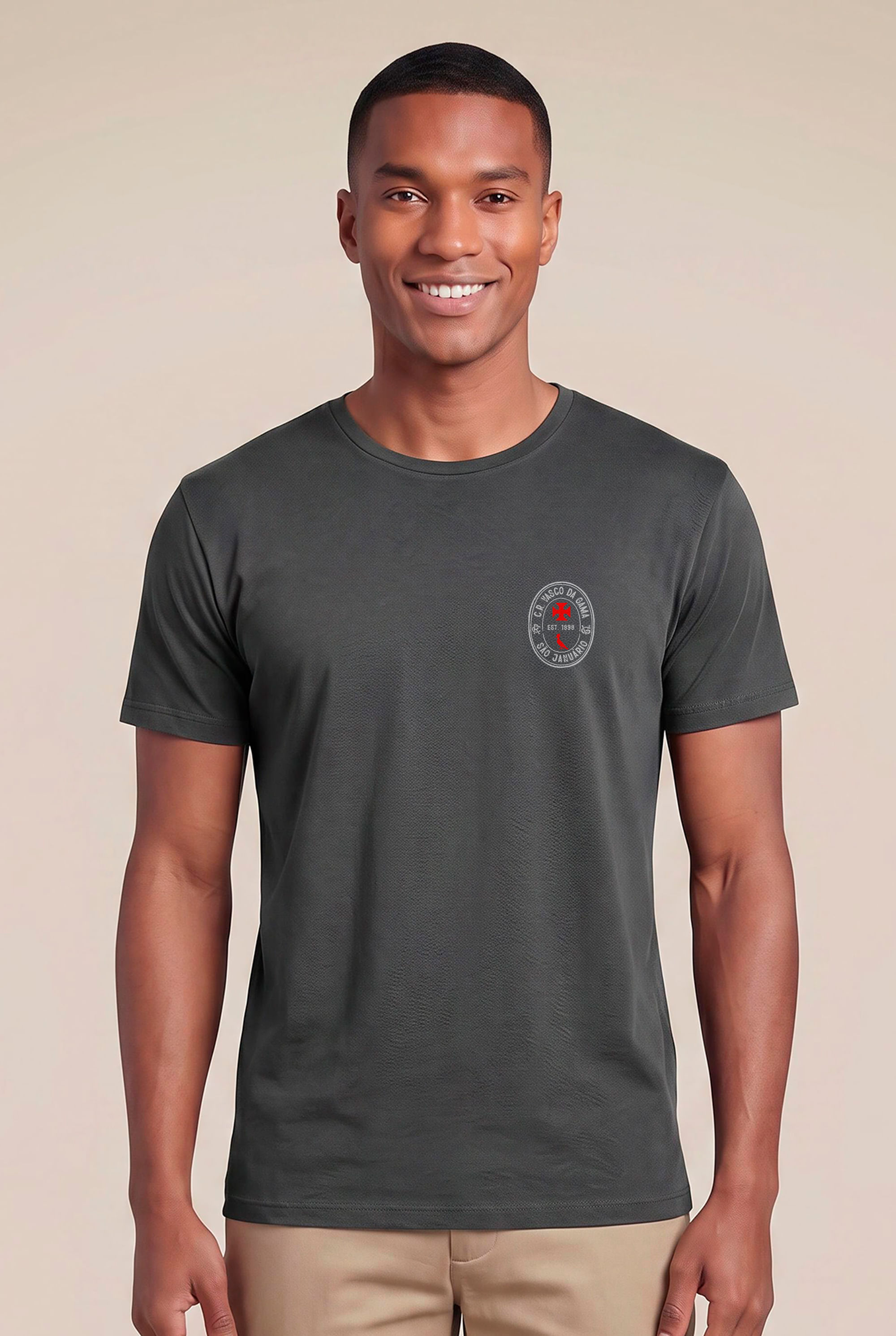 Camiseta Estampada Brasao Vasco