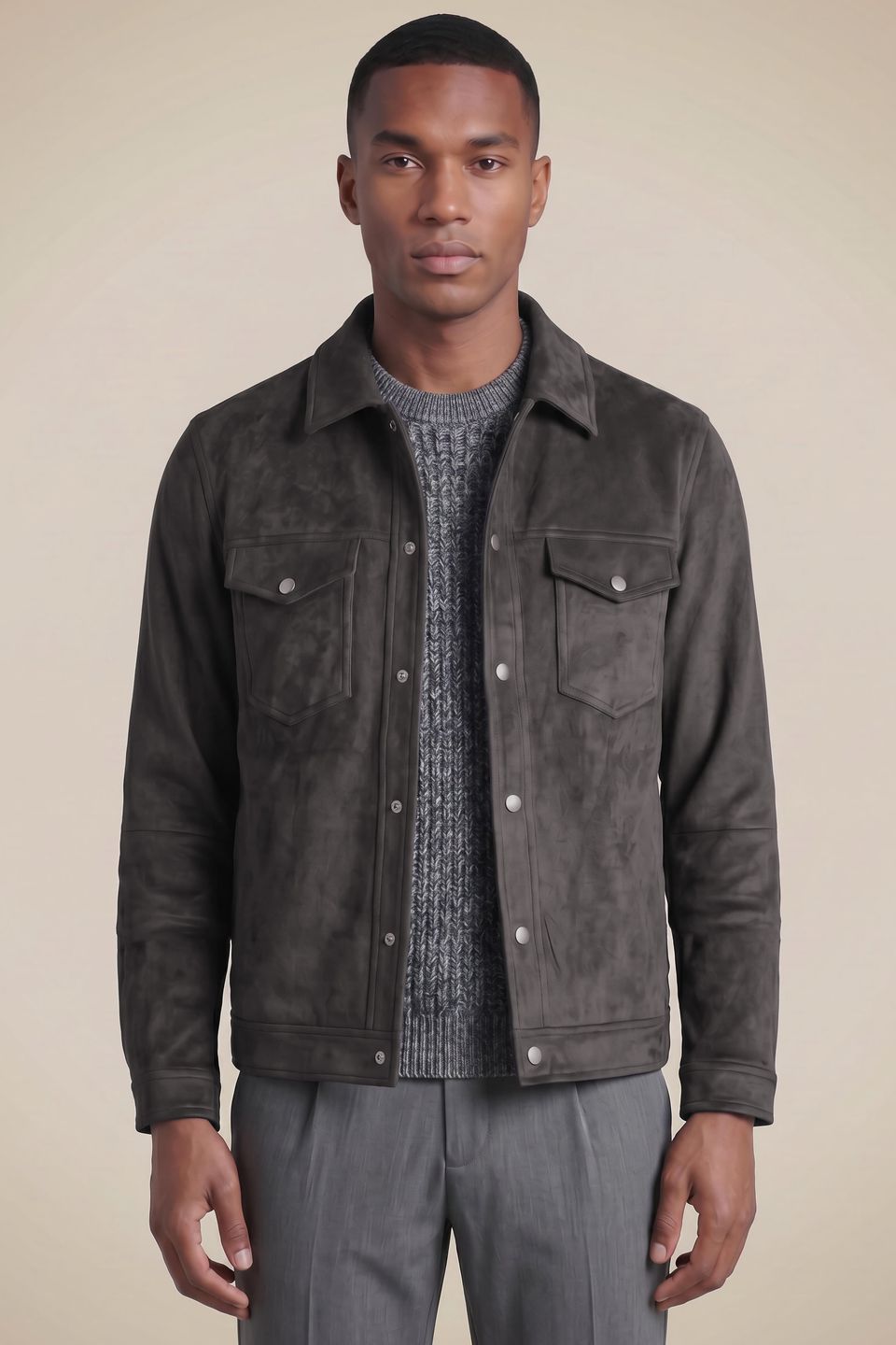 Jaqueta Trucker Suede