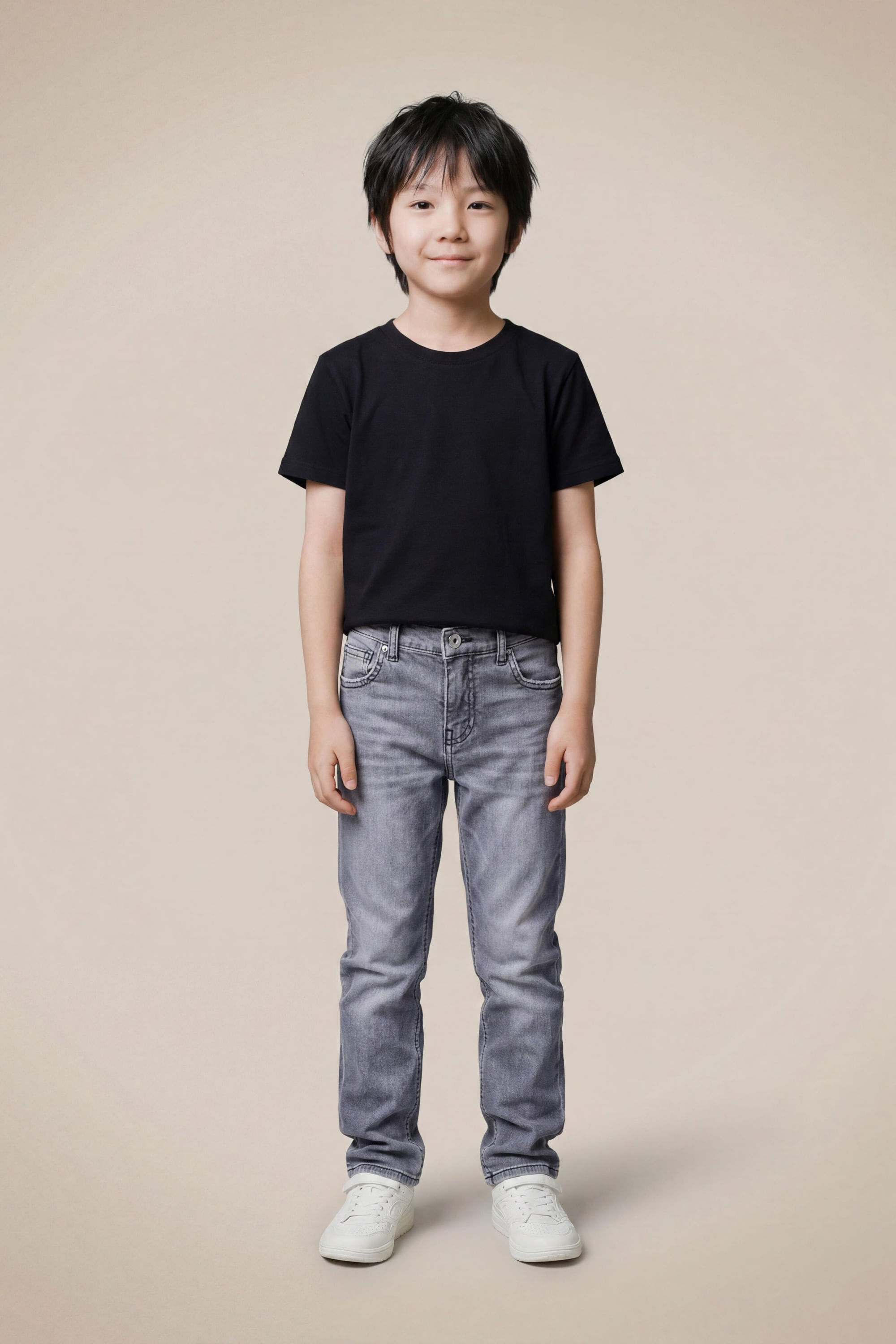 Calca Mini Jeans Regular Grey