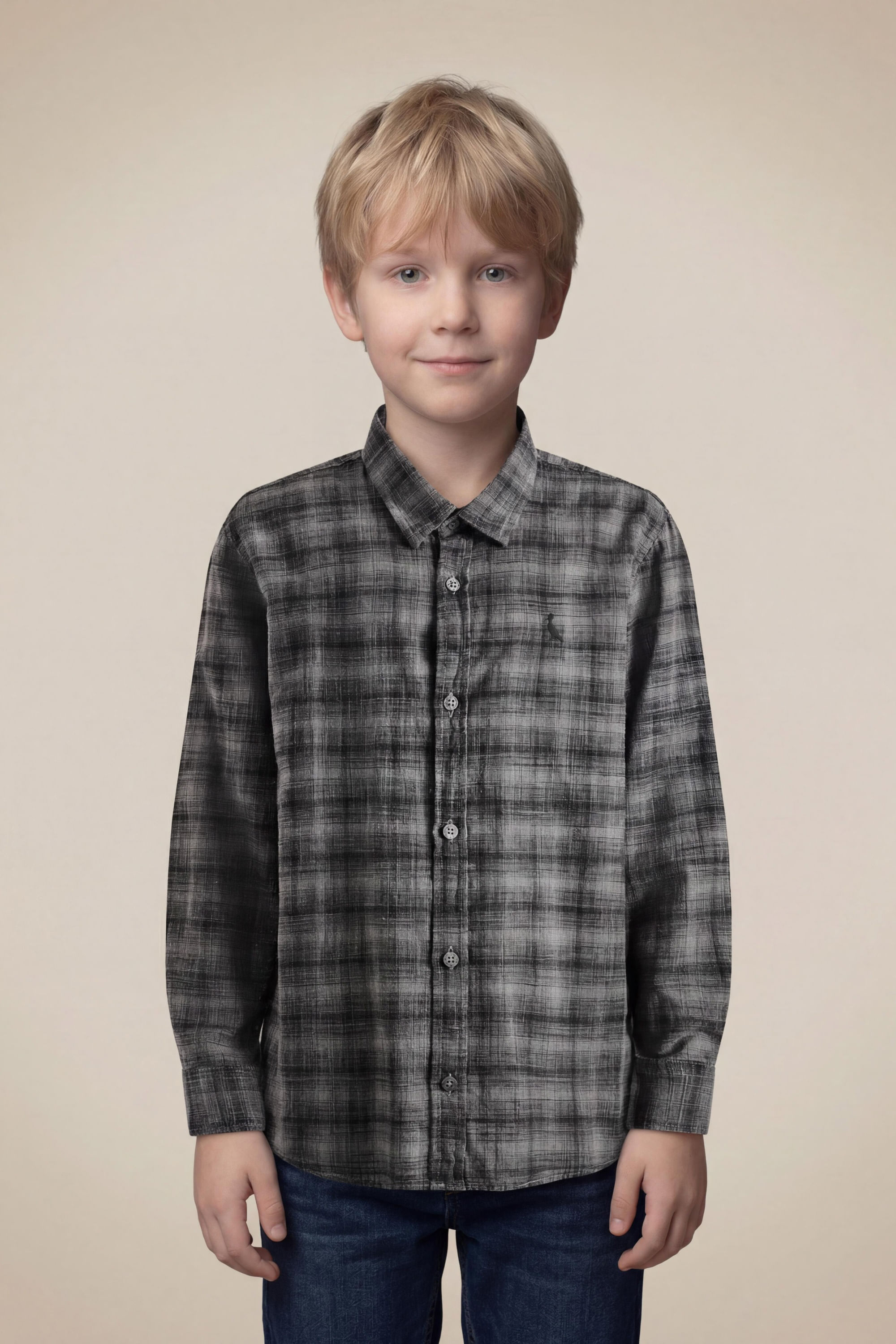 Camisa Mini Ml Tp Flame Xadrez Dover