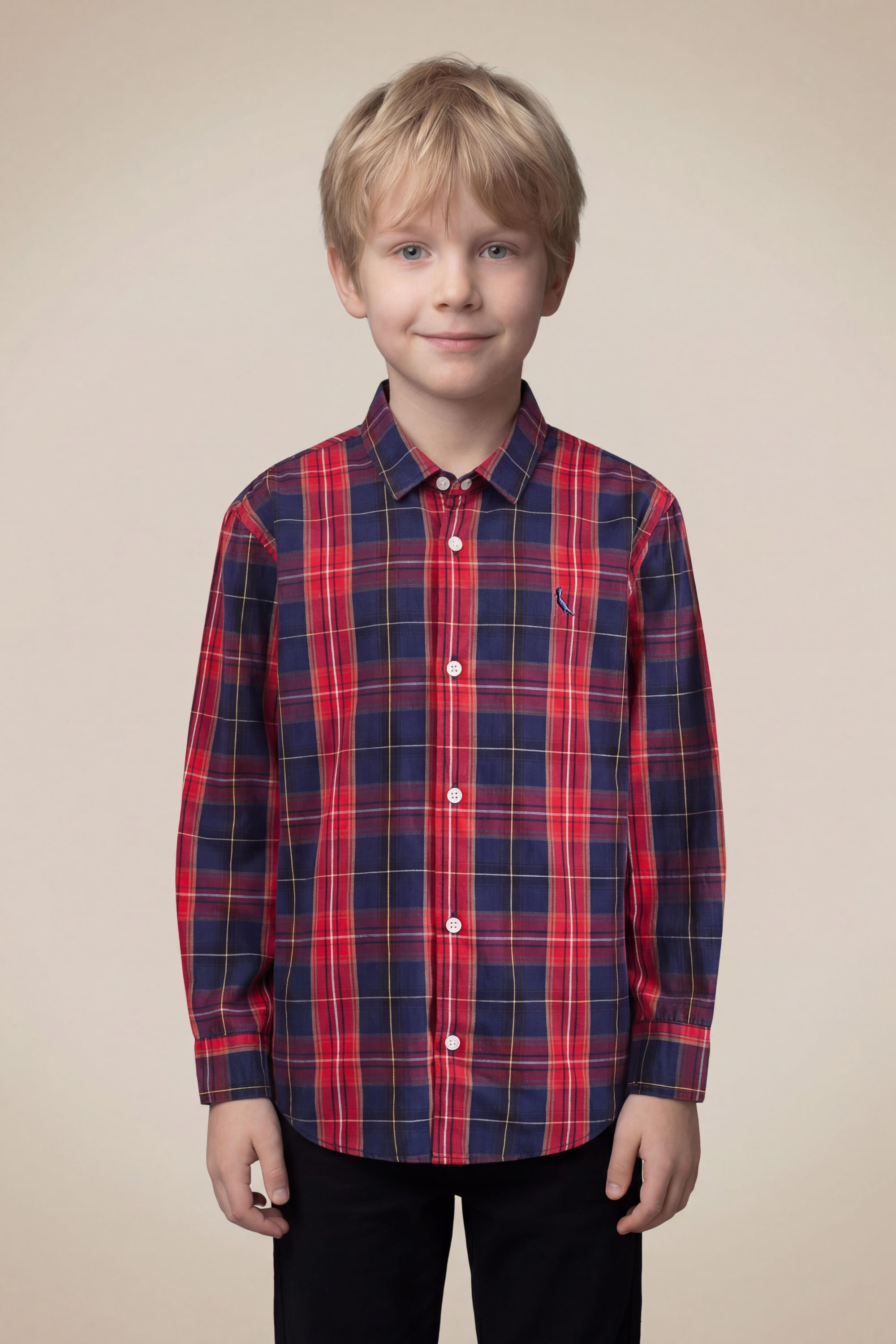 Camisa Mini Ml Xadrez Fogueira