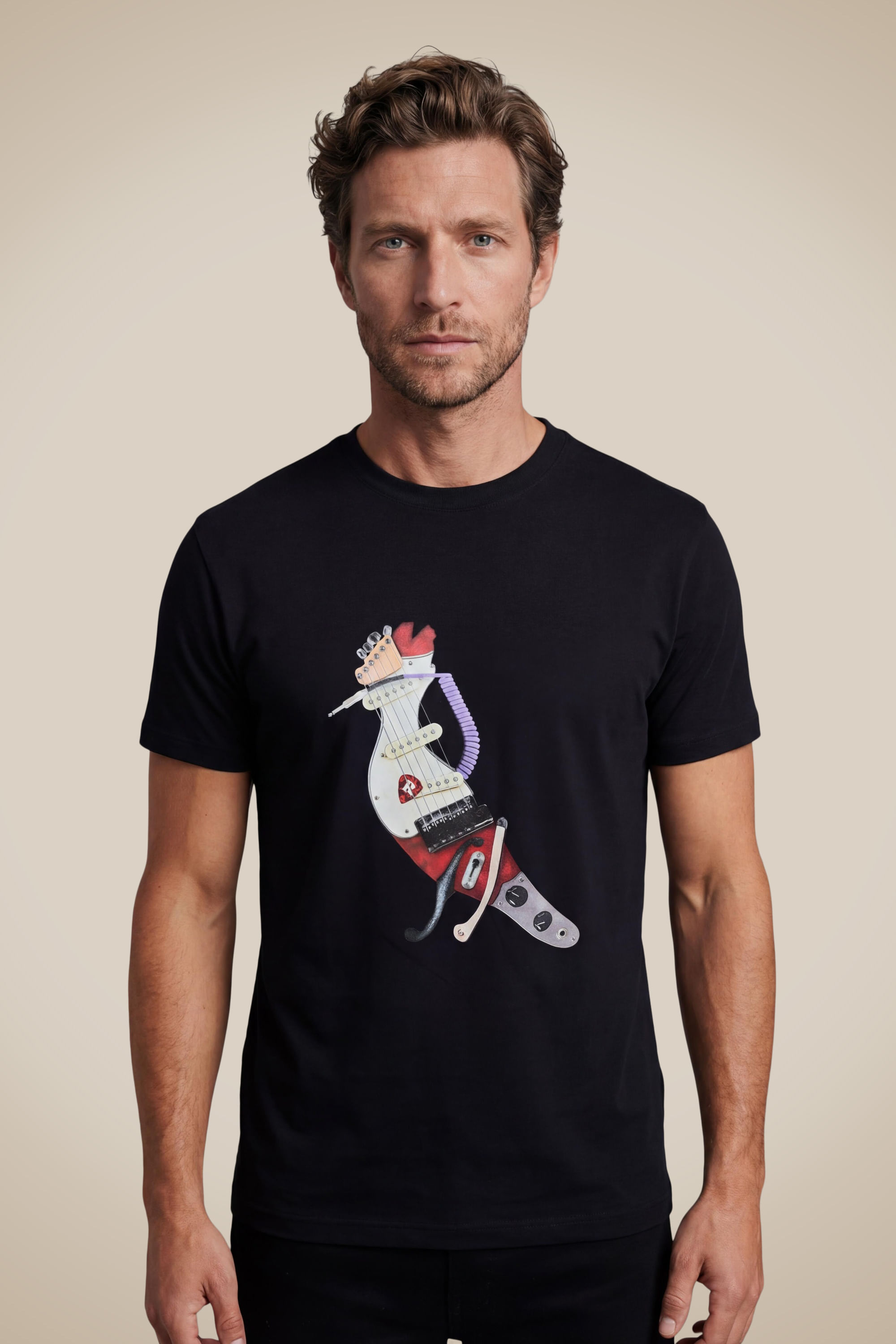 Camiseta Pica-pau Guitarra - Preto - P