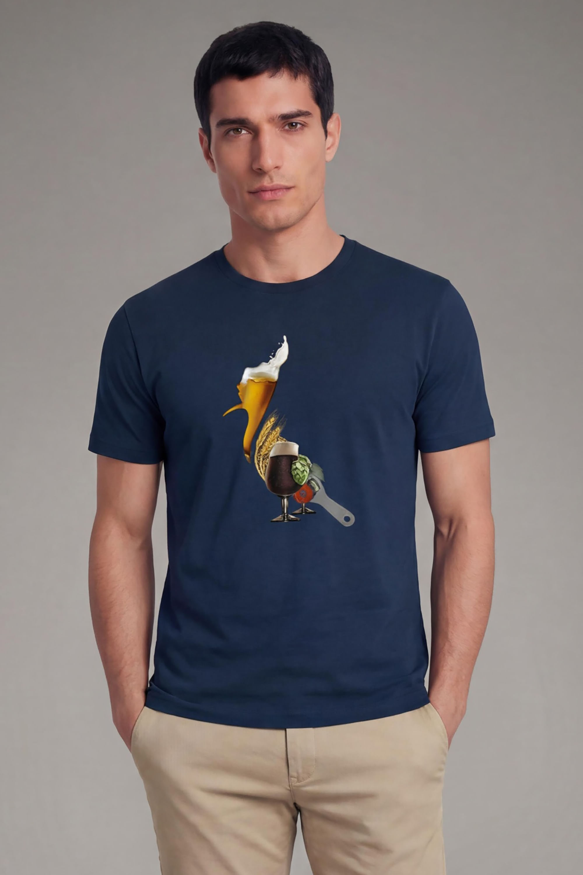 Camiseta Pica-pau Cerveja - Marinho - P
