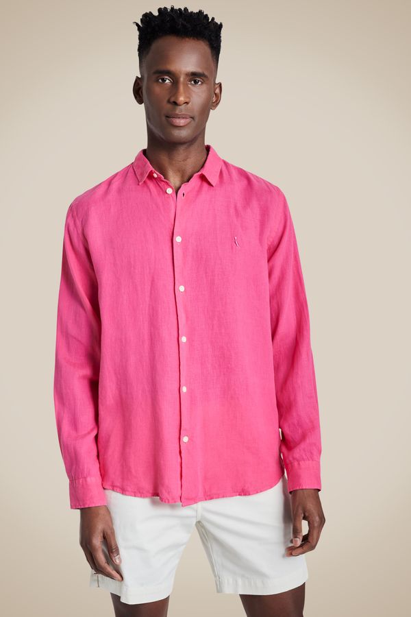 Camisa Pf Ml Linho Rosa Pink - G