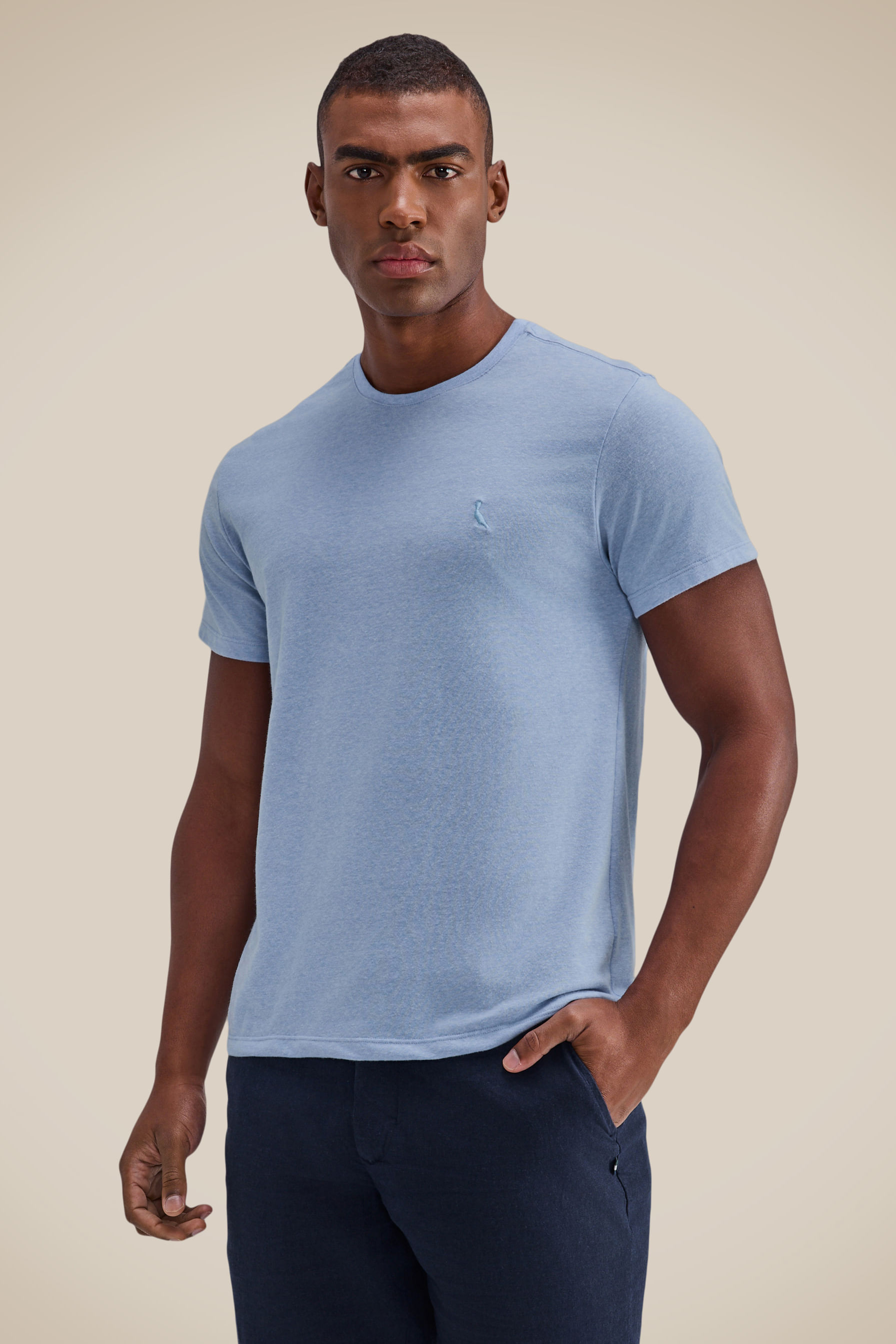 Camiseta Mescla Angelim - Azul Hortencia - Ggg