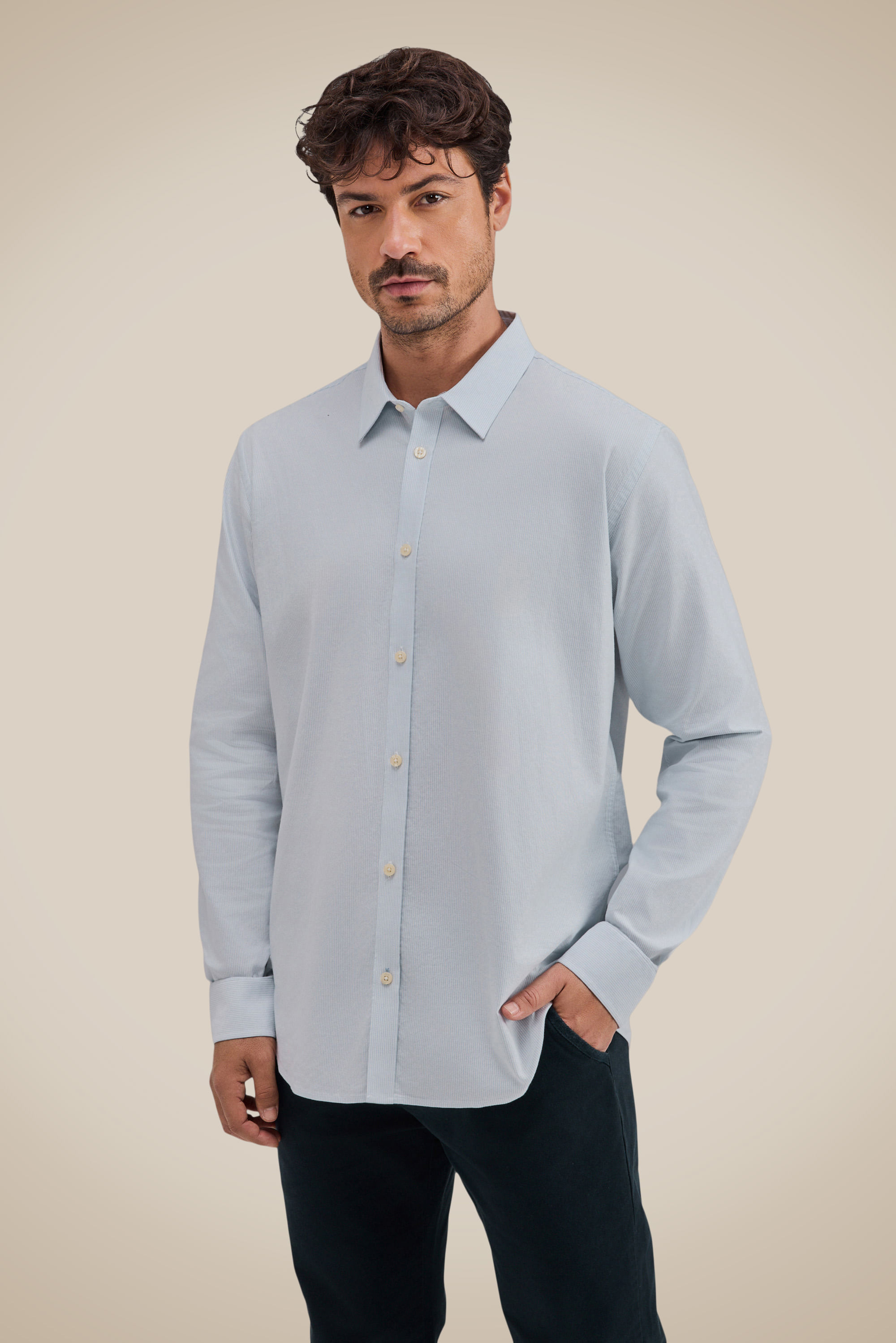 Camisa Ml Oxford Listra Conforto
