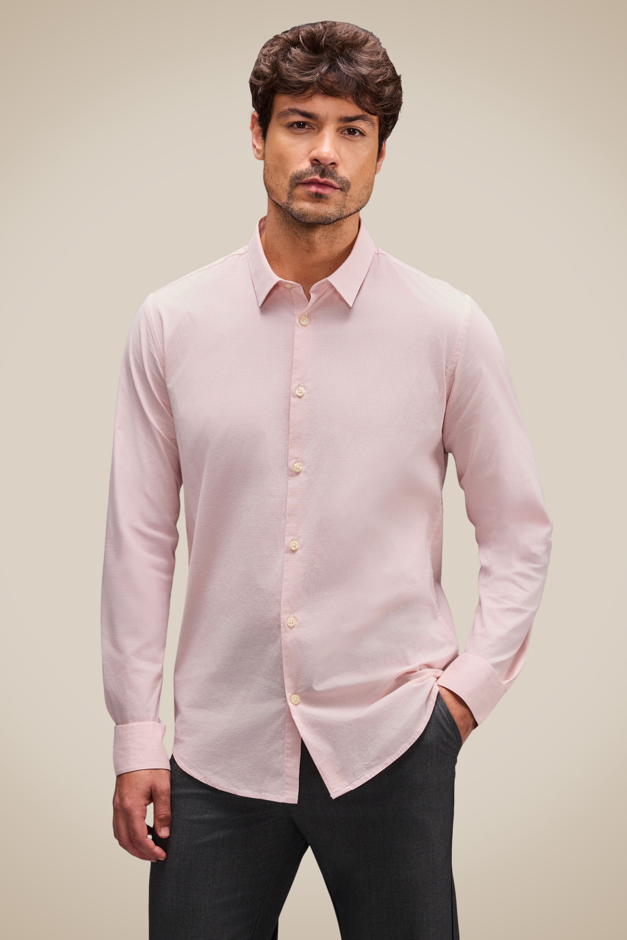Camisa Ml Enxuto Micro Vichy
