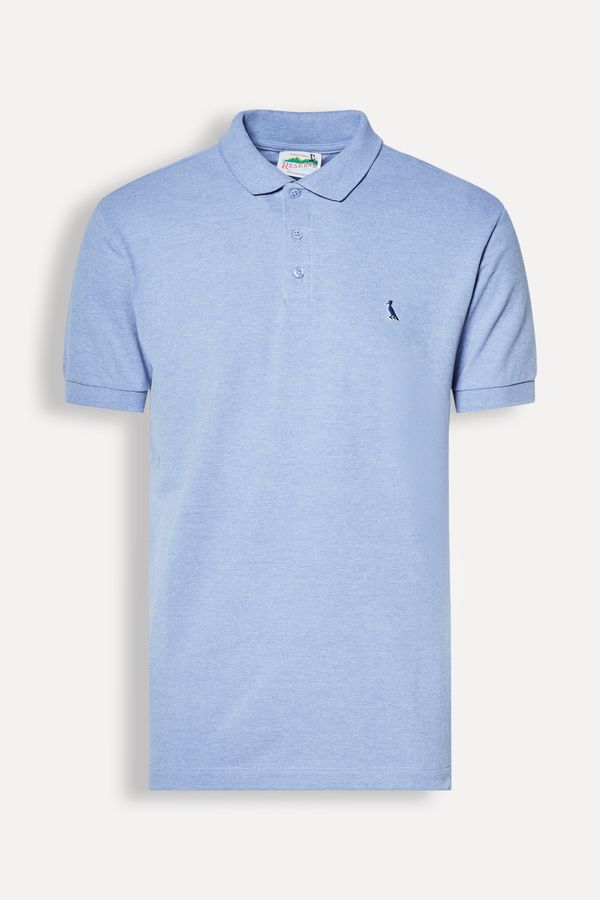 Polo Piquet Patch Denim Carbono Az - Gg
