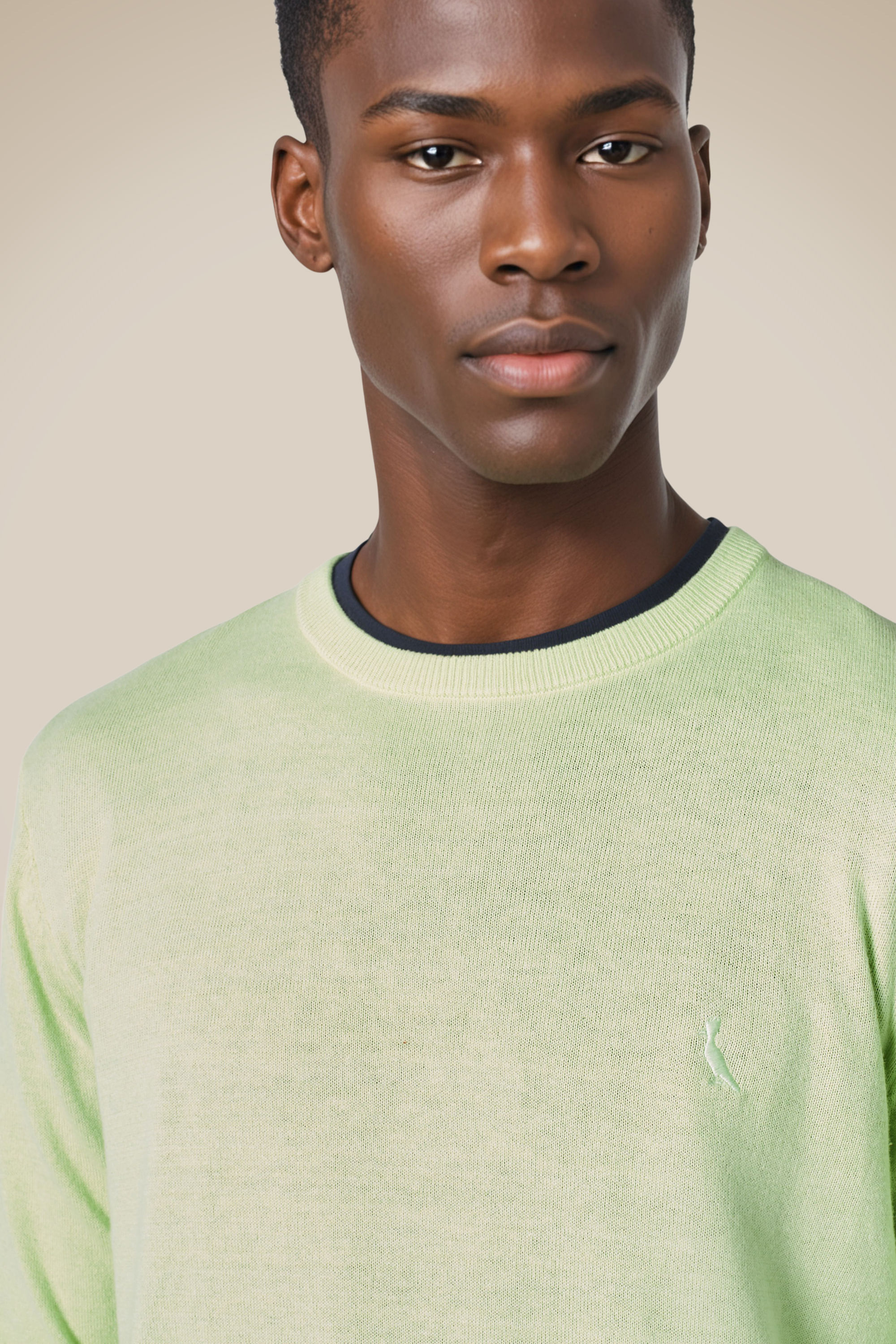 Tricot Gola Careca - Verde Matcha - P
