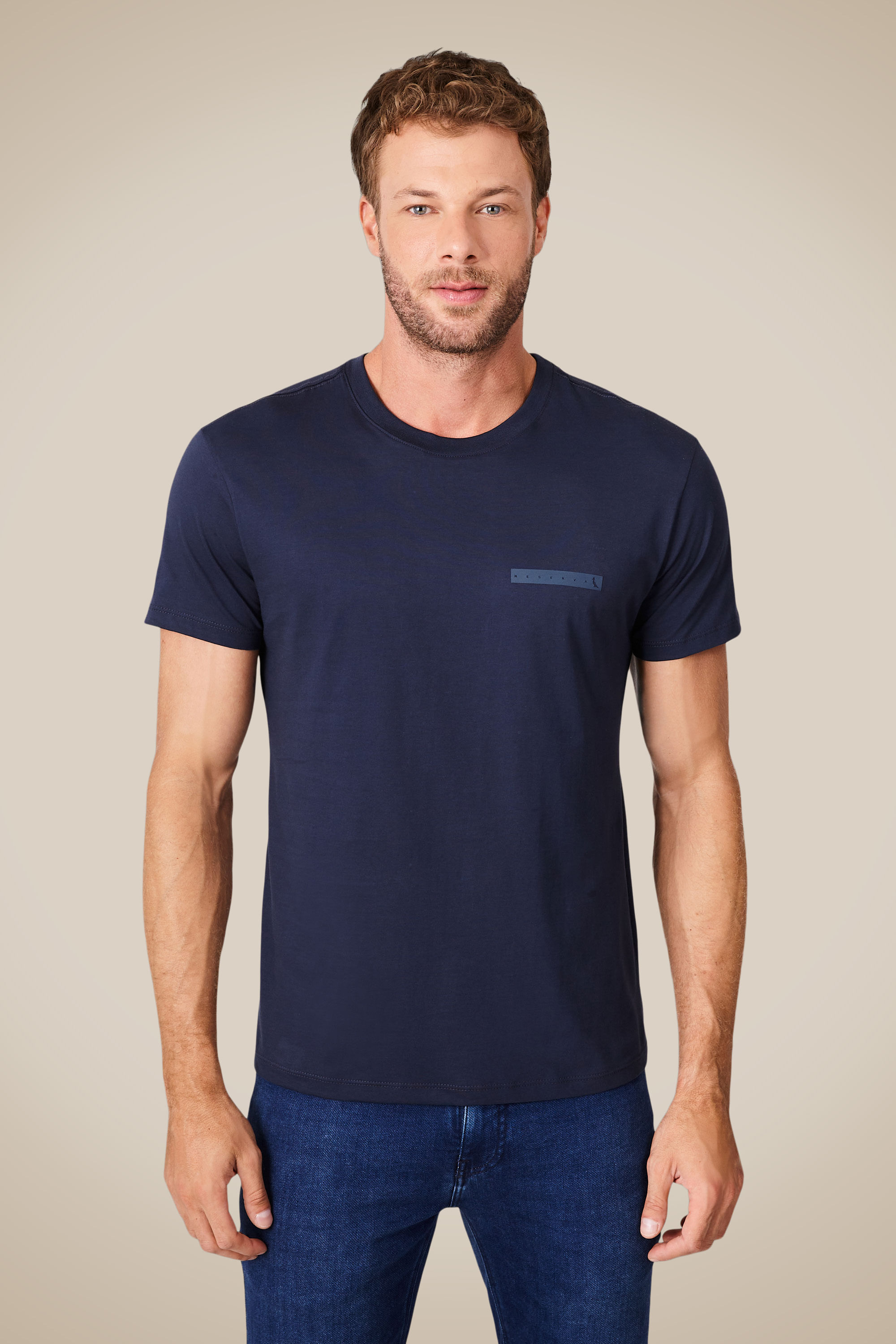 Camiseta Pima Estampa Minimal Retangulo