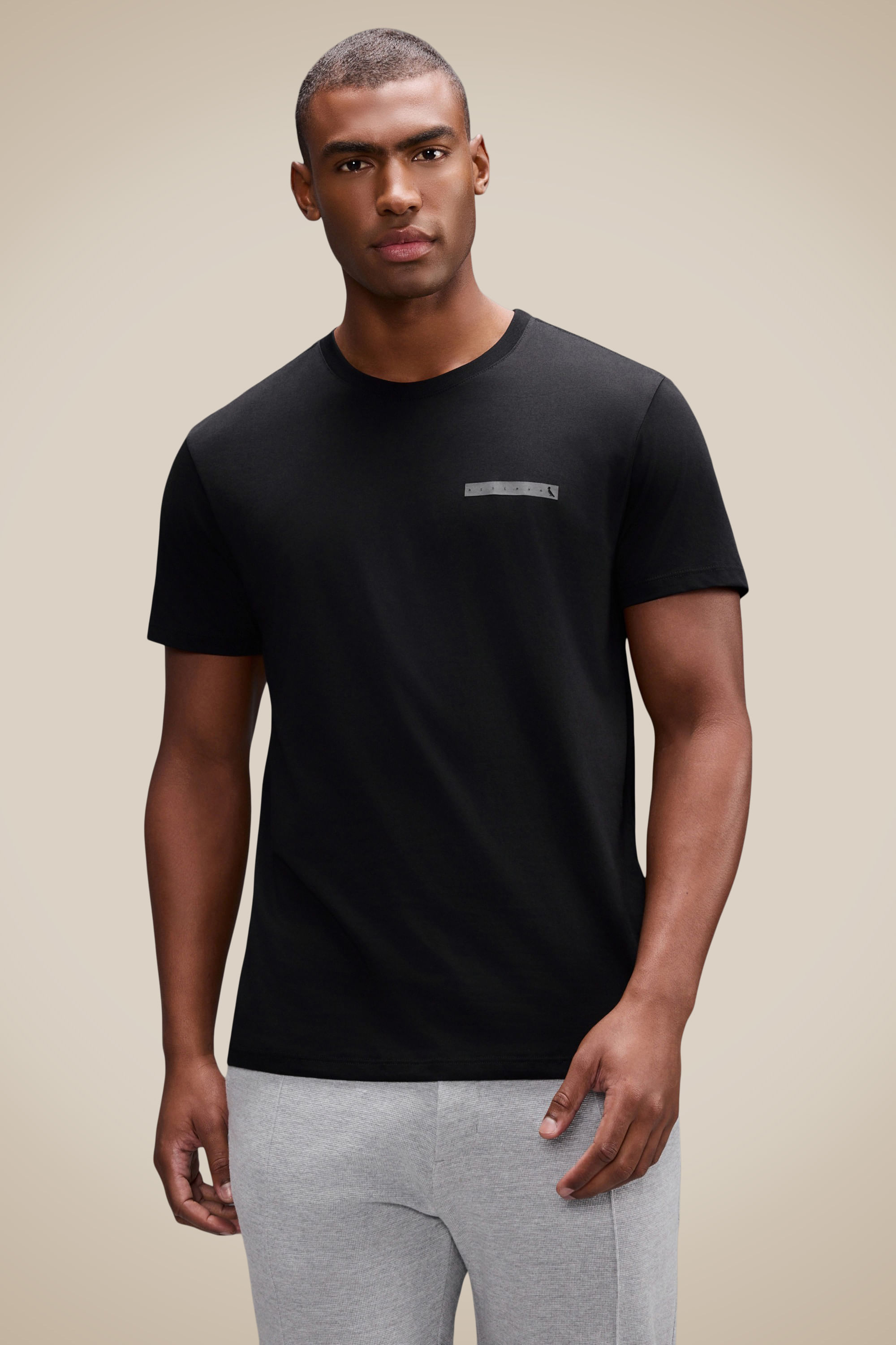 Camiseta Pima Ass Minimal Logo Retangulo - Preto - P
