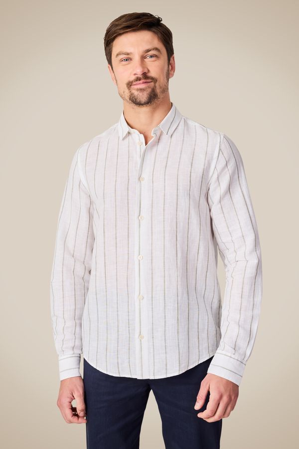 Camisa Linho Listrado Imperial Militar - Gg