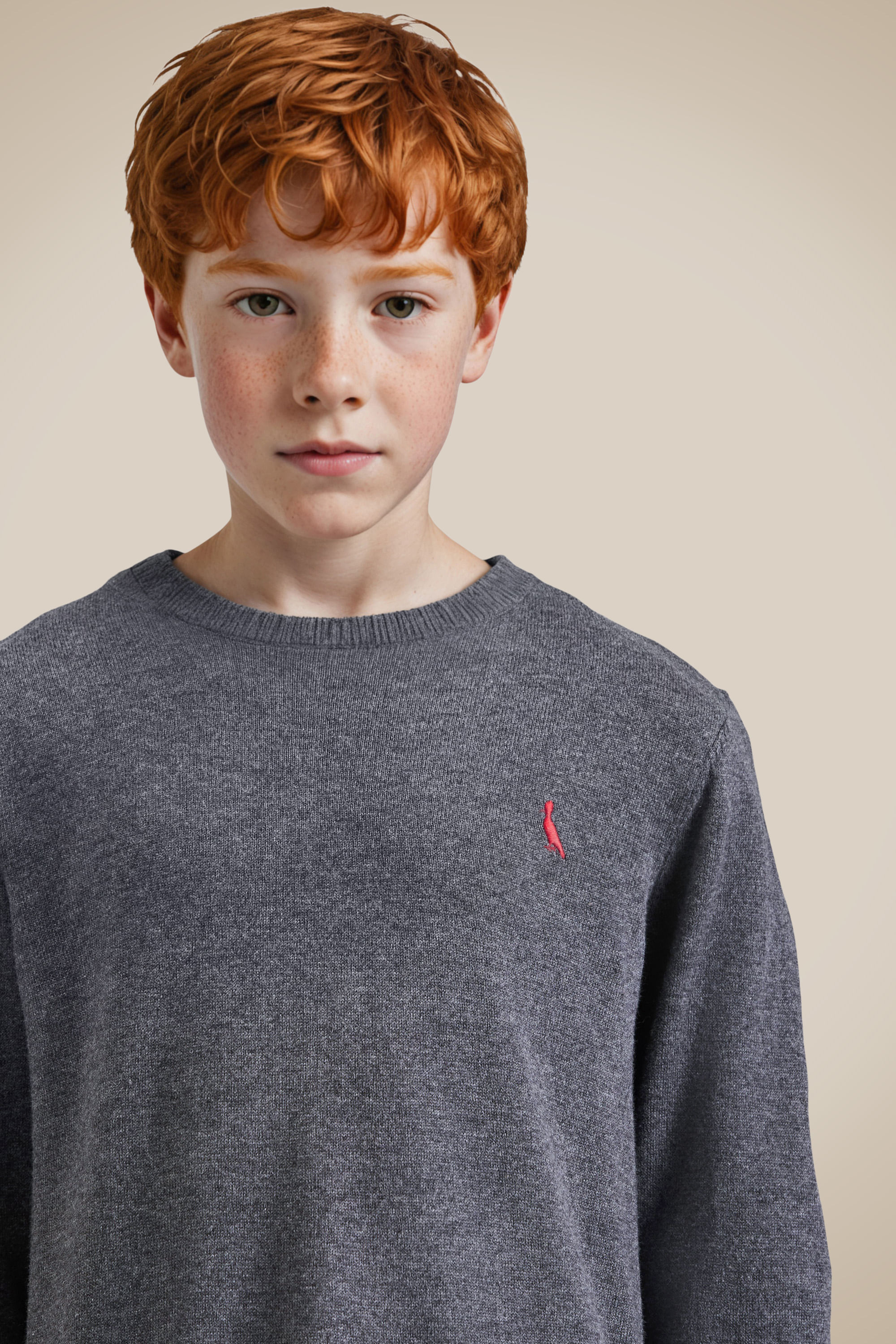 Casaco Mini Tricot Basico Gola Careca