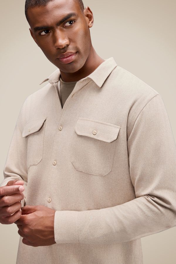 Camisa Ml Flanela Twill Khaki Escuro - M
