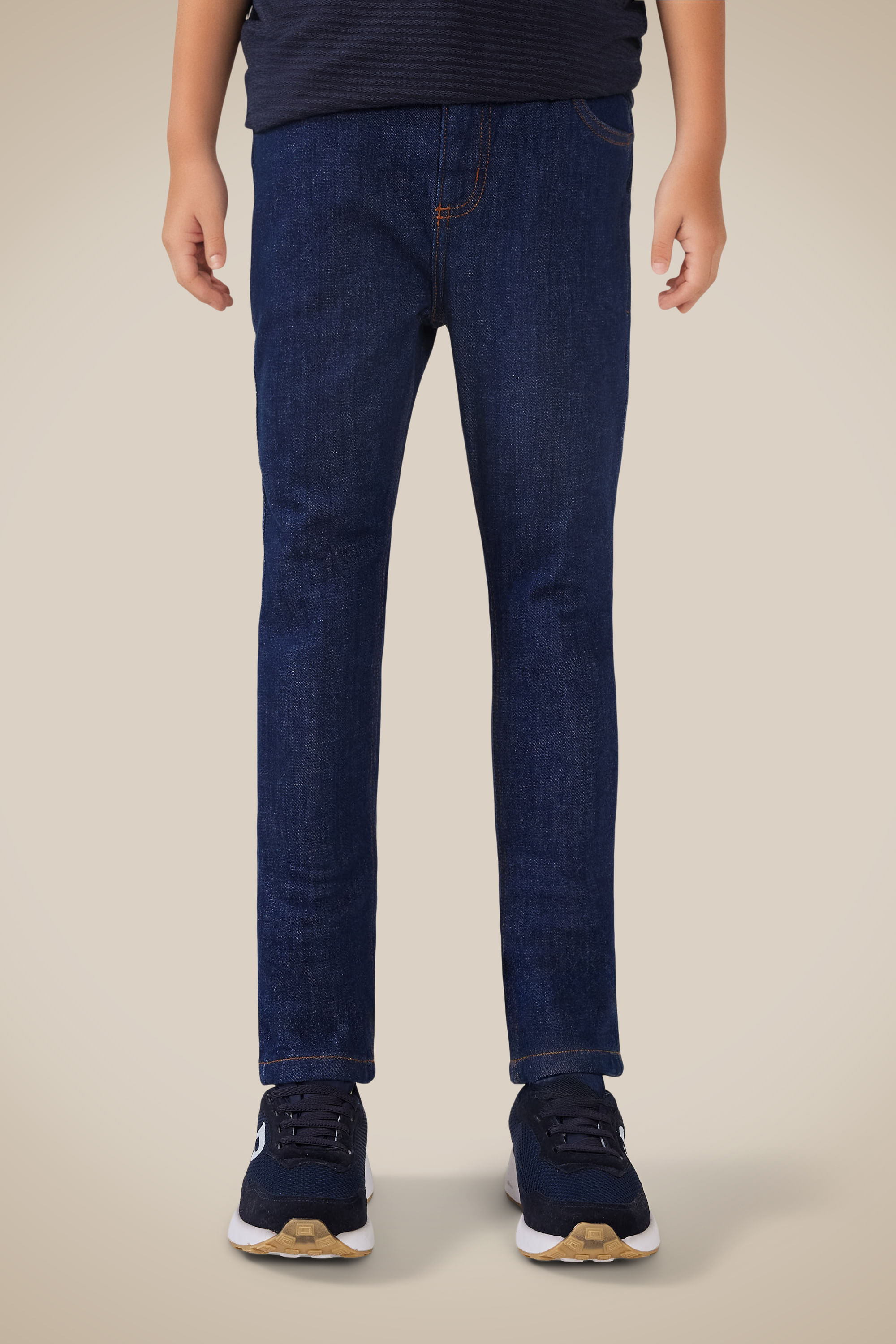 Calca Mini Jeans Skinny Basica Ocre