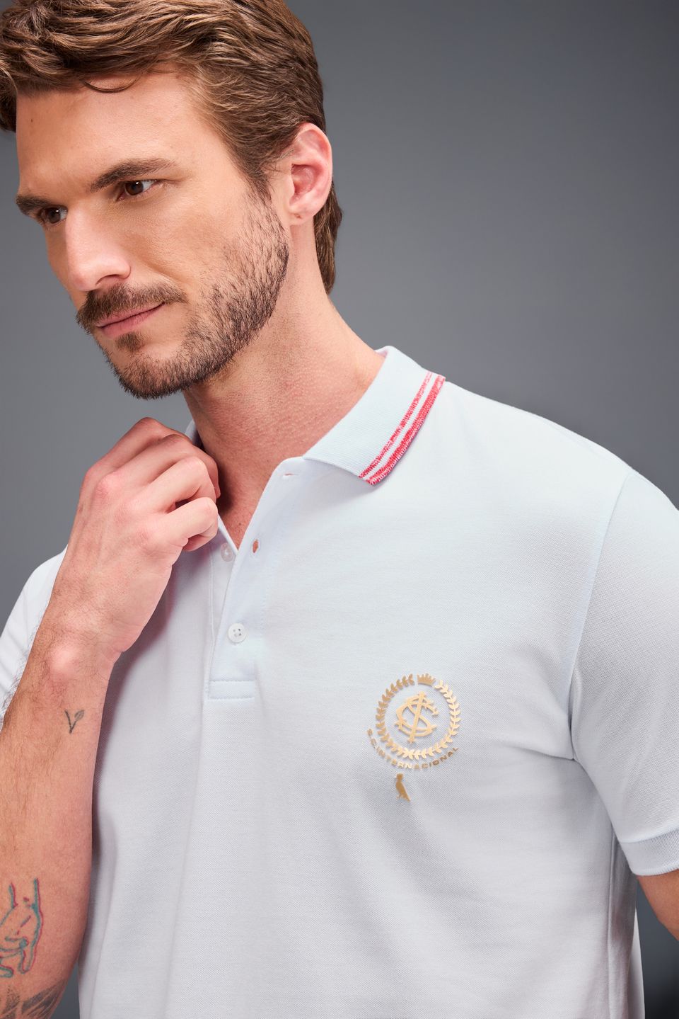 Polo Piquet Mc Bordado Inter