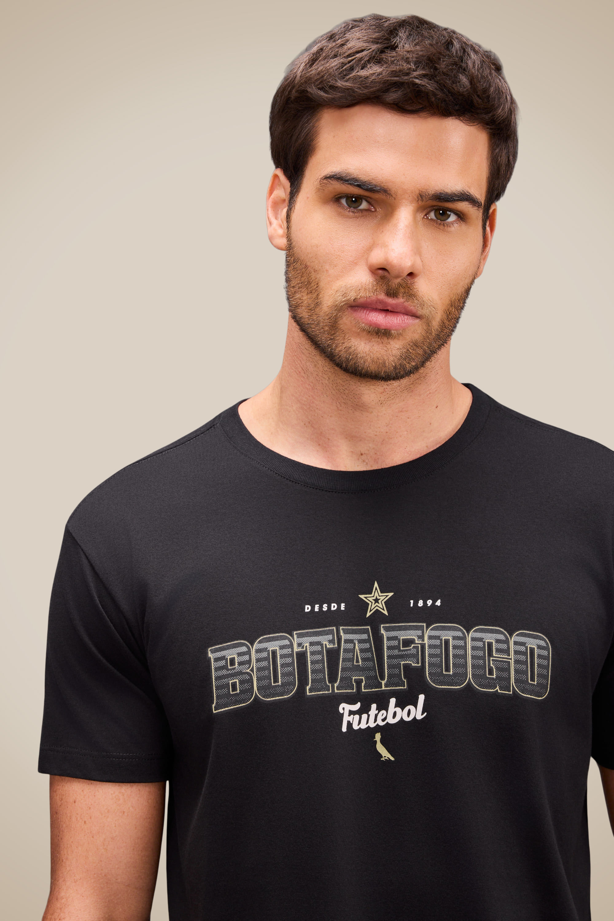 Camiseta Estampada Futebol Botafogo - Preto - M