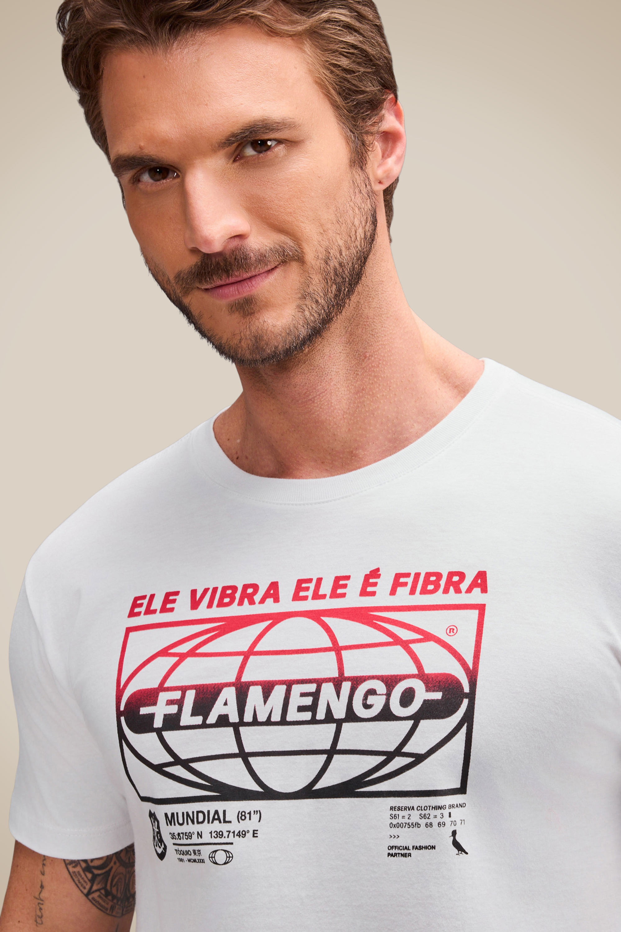 Camiseta Estampada Ele Vibra Flamengo