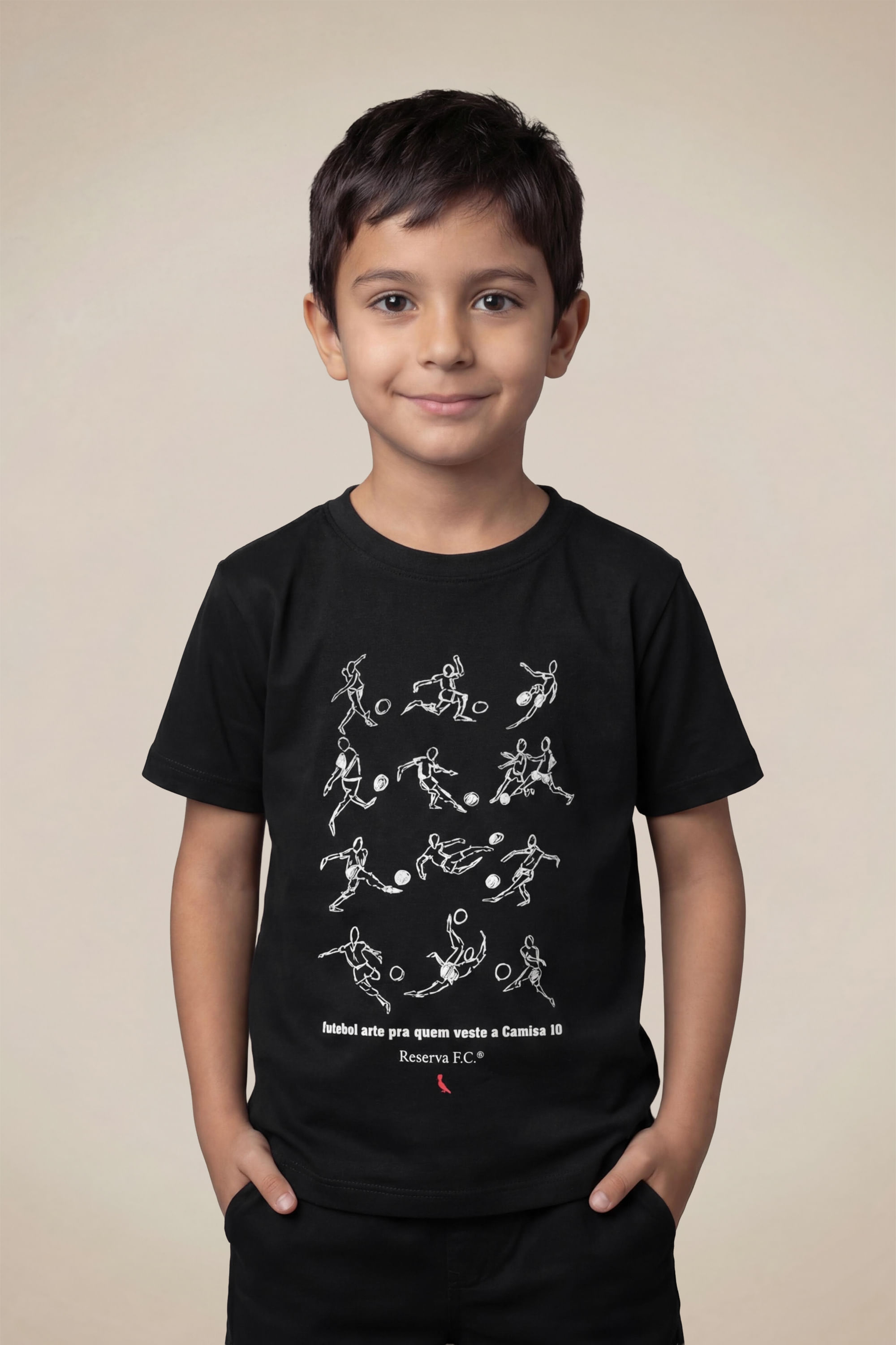 Camiseta Mini Estampa Futebol Arte