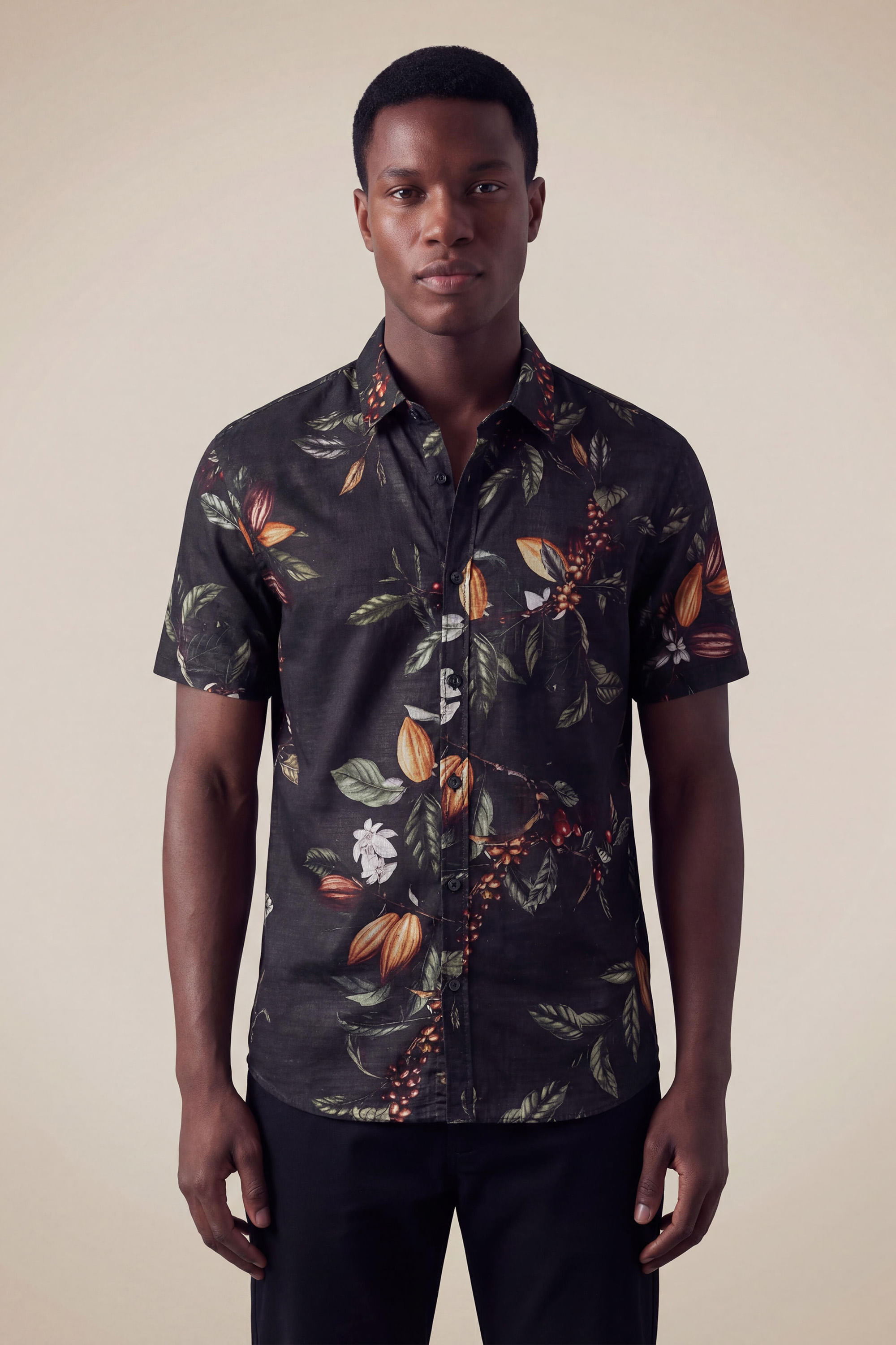 Camisa Mc Flame Estampada Moca Cafe