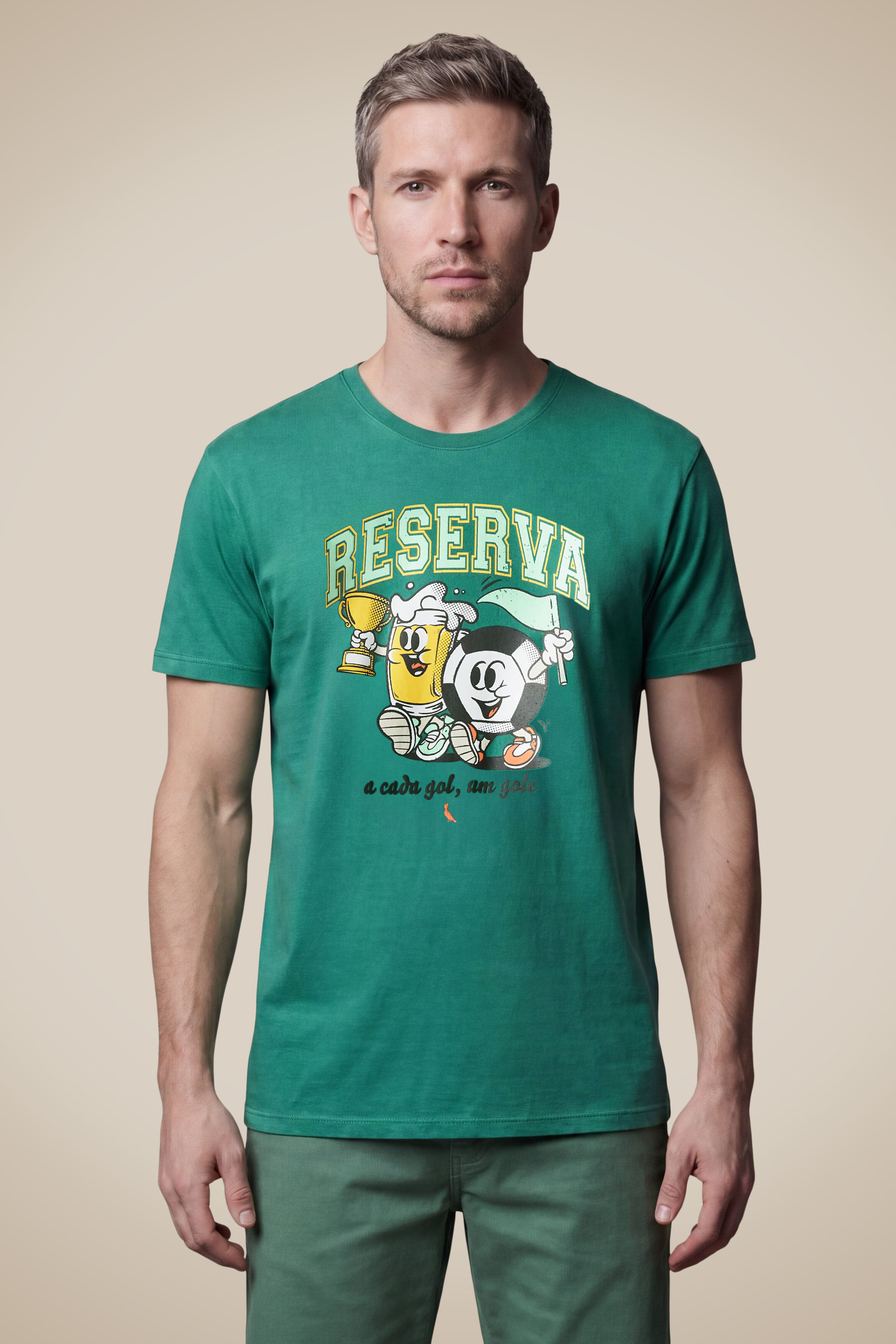 Camiseta Estampada Chopp E Futebol