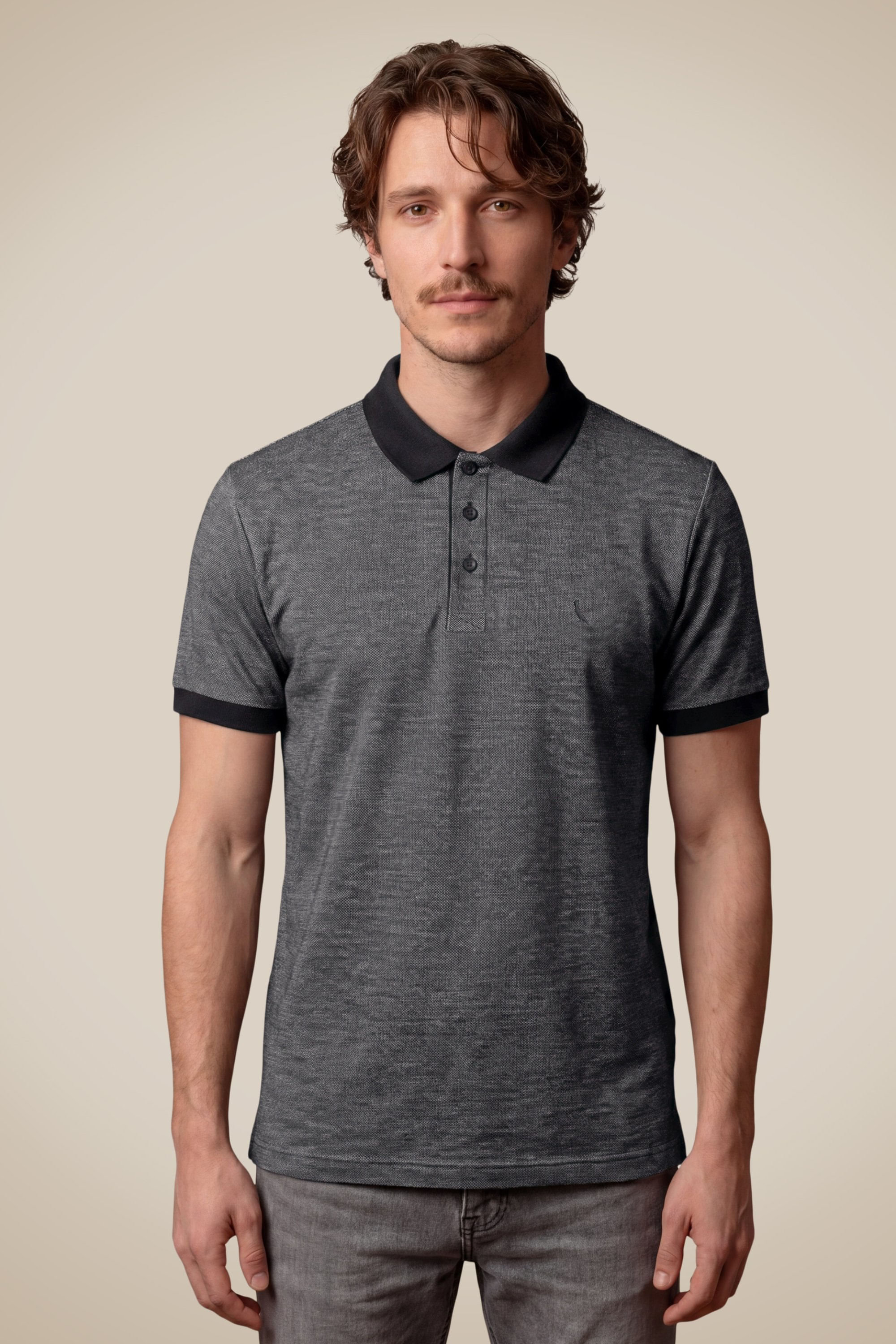Polo Slim Piquet Denim