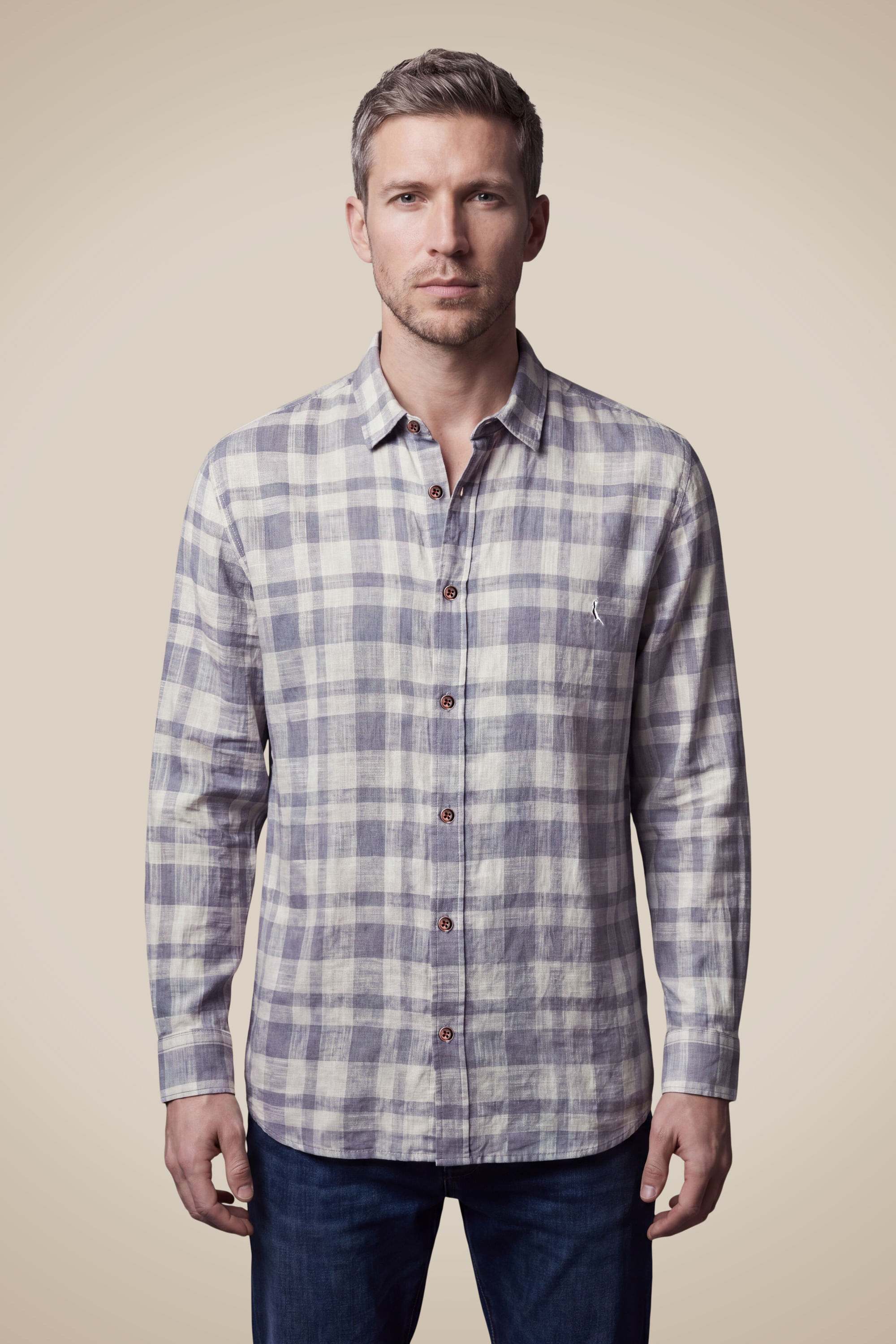 Camisa Ml Flame Xadrez Jim