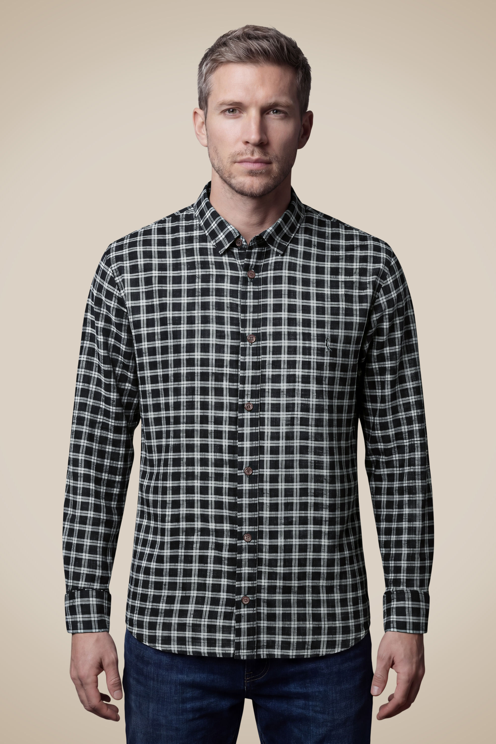 Camisa Ml Flame Xadrez River