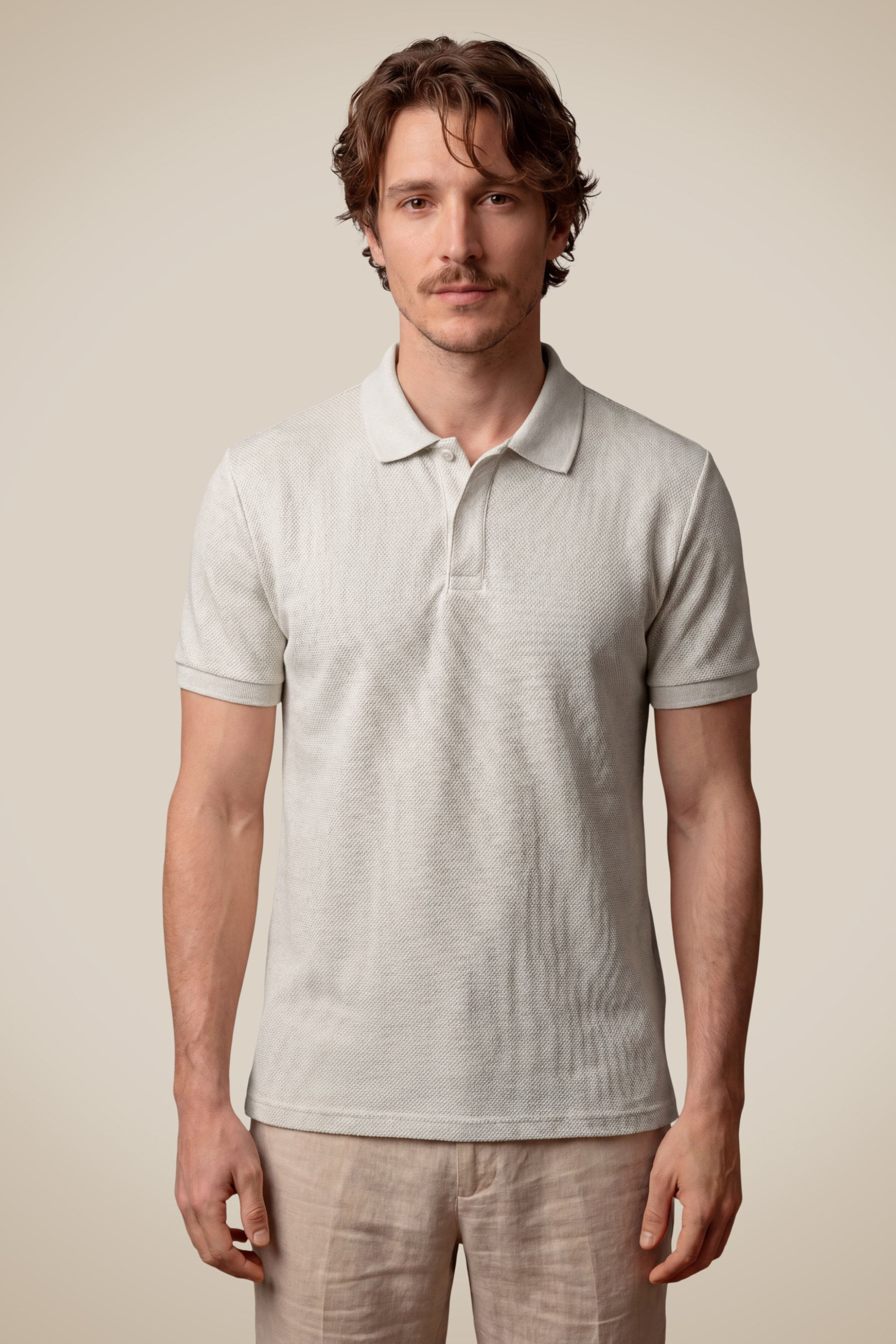 Polo Malha Favo Linho