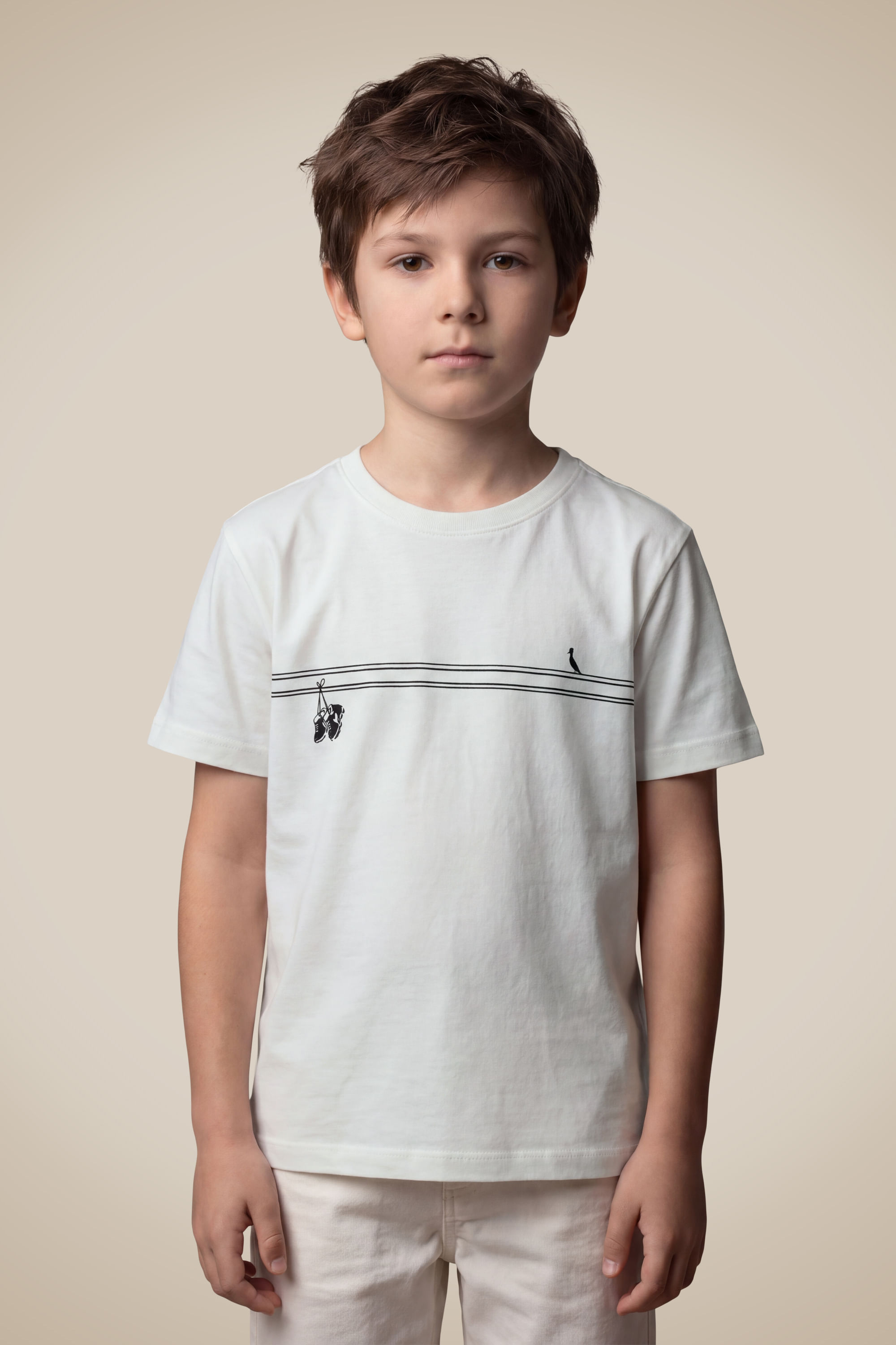 Camiseta Mini Estampada Tenis No Fio