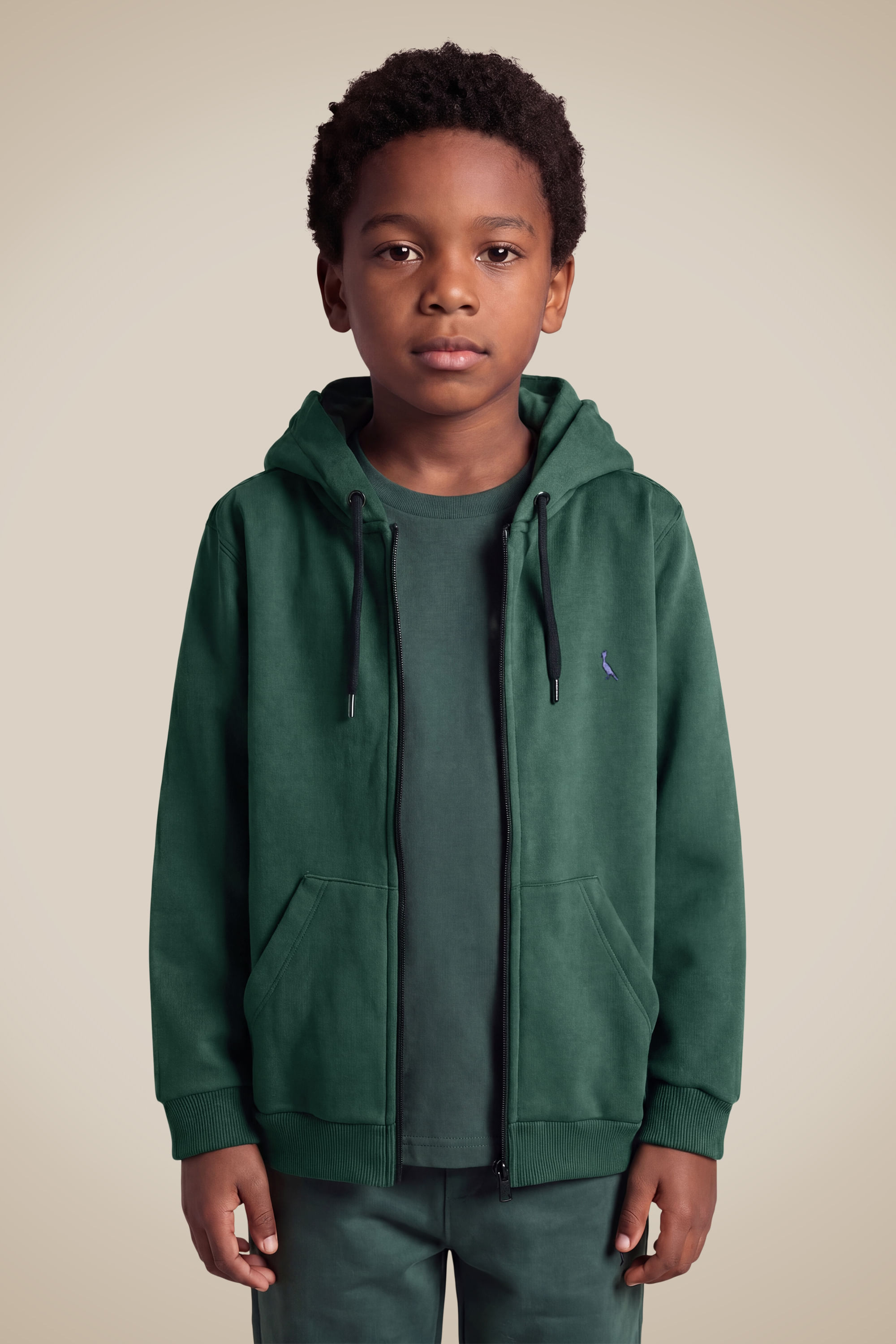 Hoodie Mini Moletom Ziper Bordado Pp
