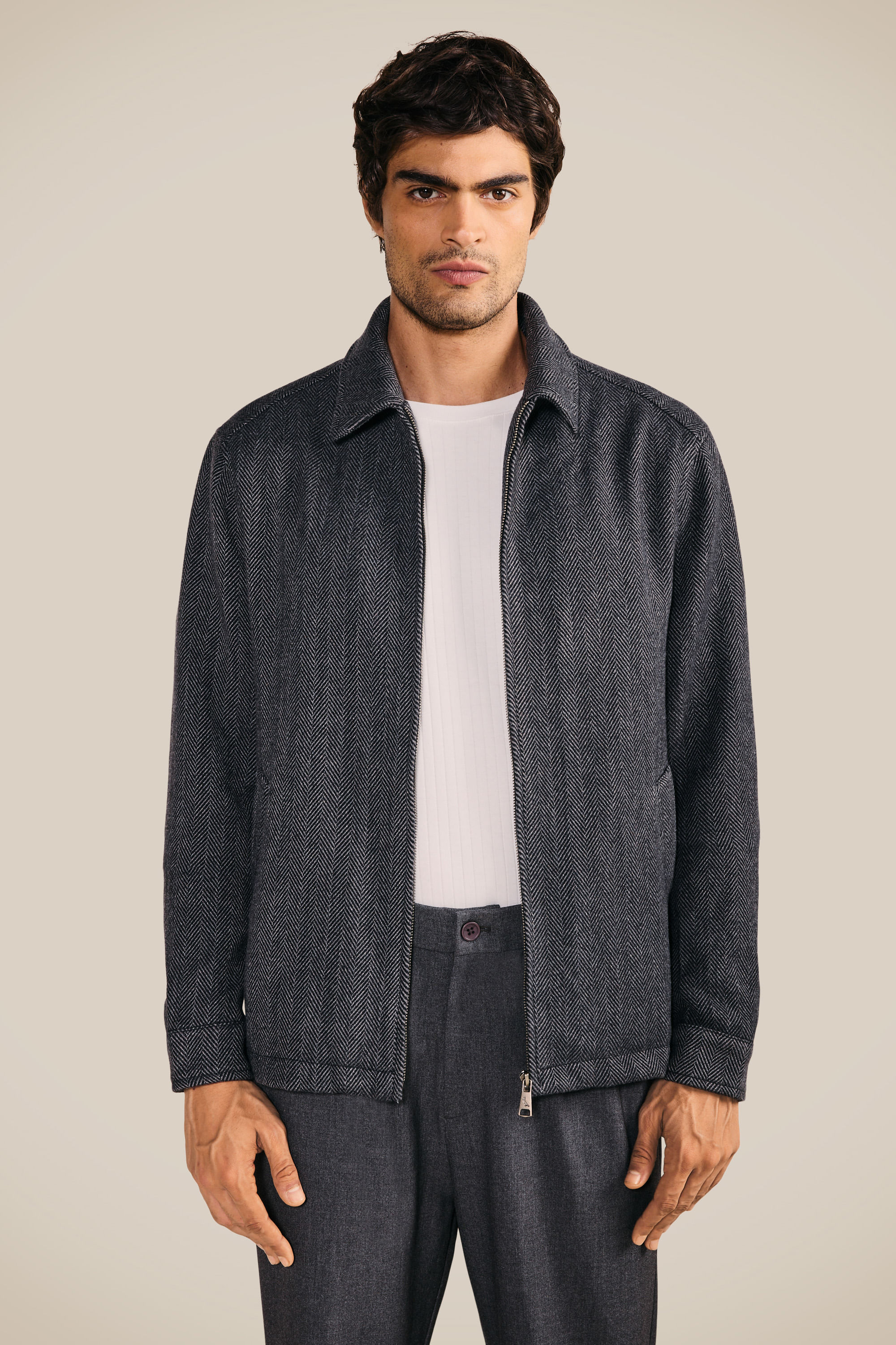 Jaqueta Bomber Herringbone