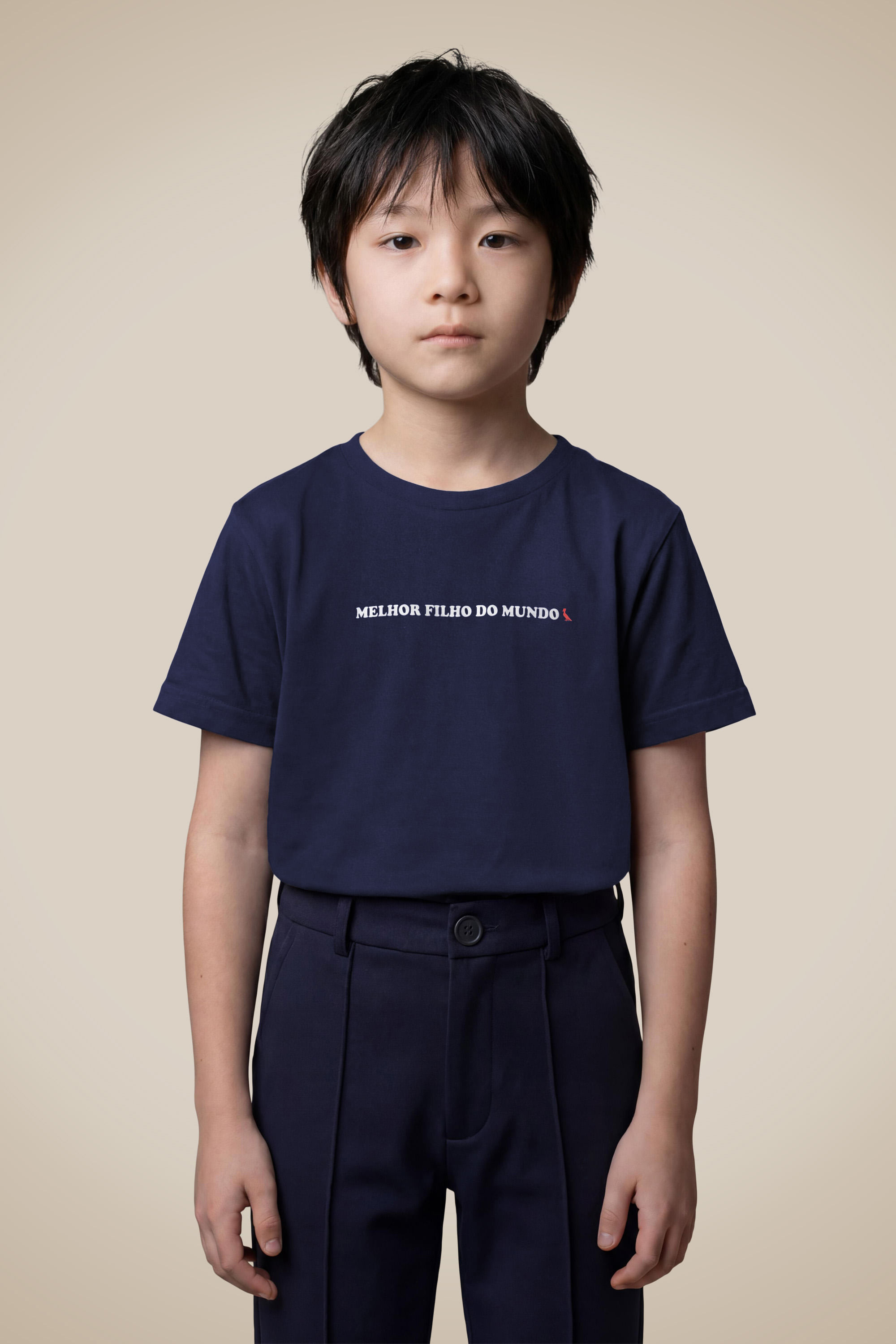 Camiseta Mini Estampada Melhor Filho - Marinho - 12