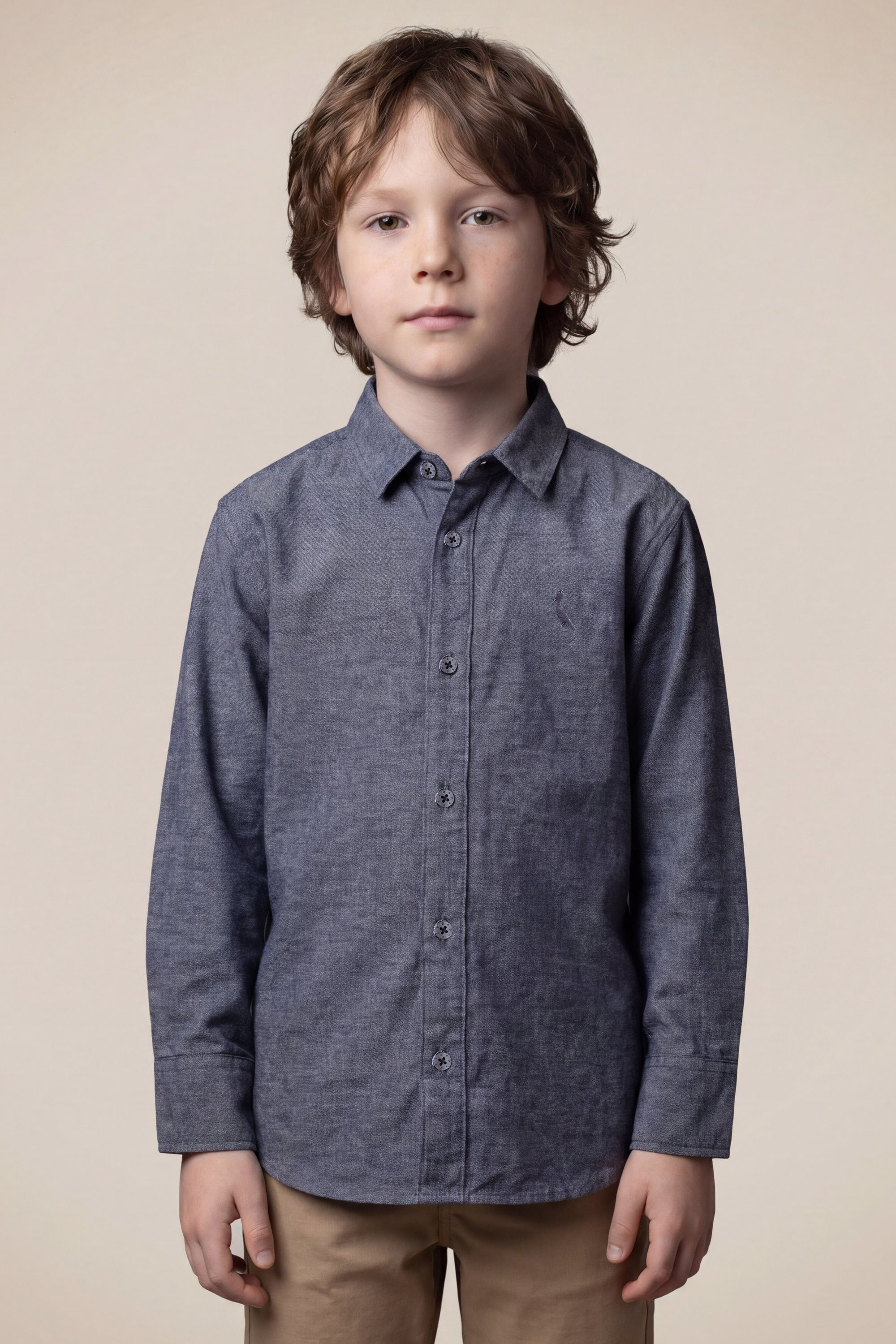 Camisa Mini Tp Ml Oxford Color - Marinho - 14